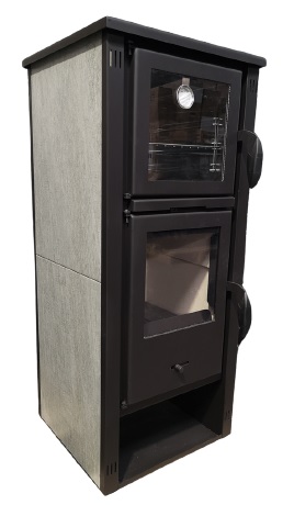 ESTUFA DE LEÑA CON HORNO Y LEÑERO HUALGE FORNO M