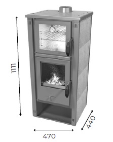 ESTUFA DE LEÑA CON HORNO Y LEÑERO HUALGE FORNO M