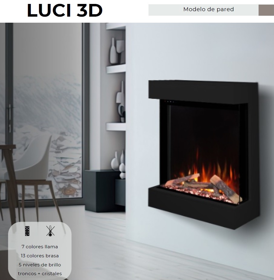CHIMENEA ELÉCTRICA FOCOSTAR LUCI 3D DECORATIVA