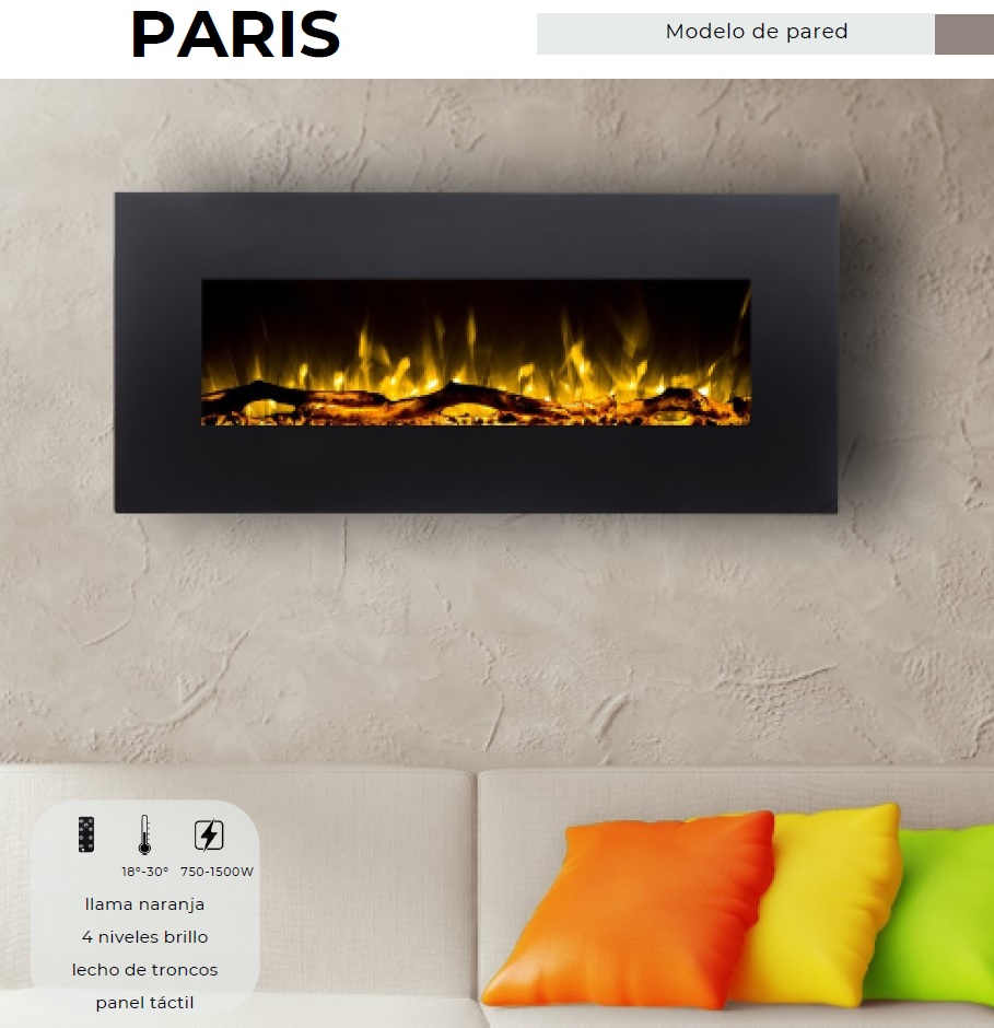 CHIMENEA ELÉCTRICA FOCOSTAR PARIS 33-50 DECORATIVA Y CALEFACTORA