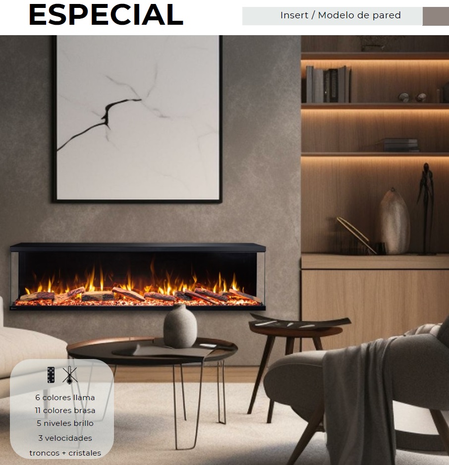 CHIMENEA ELÉCTRICA FOCOSTAR ESPECIAL 100-180 DECORATIVA