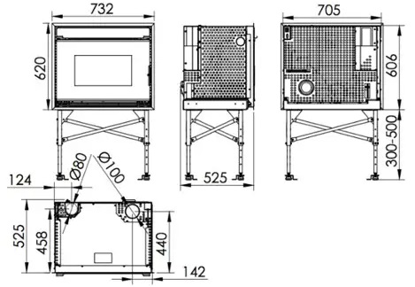 ESTUFA DE PELLETS CANALIZABLE INSERTABLE ECOFOREST GRANADA