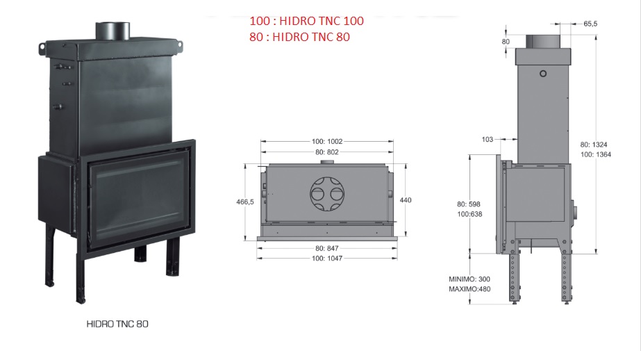 HIDRO CHIMENEA INSERTABLE DE LEÑA TNC 100 ECO