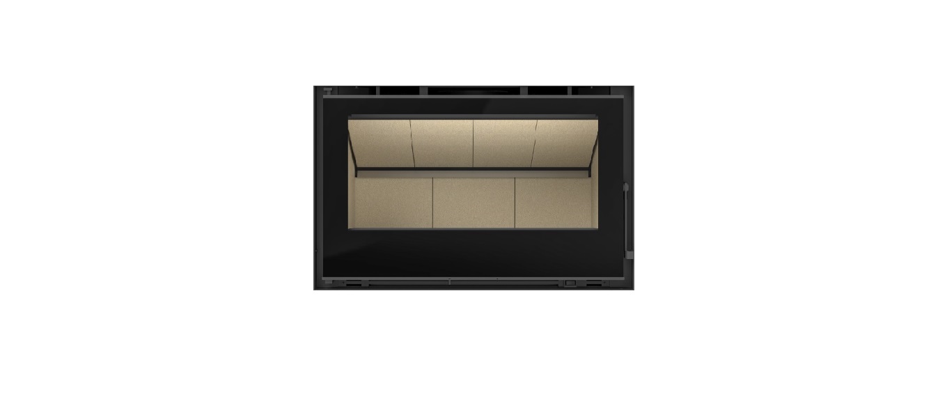 CHIMENEA INSERTABLE DE LEÑA C&A CHAMA CRISTAL 78 VERMICULITA Y HIERRO