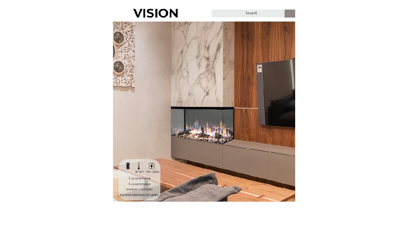CHIMENEA ELÉCTRICA FOCOSTAR VISION 33-60 DECORATIVA Y CALEFACTORA