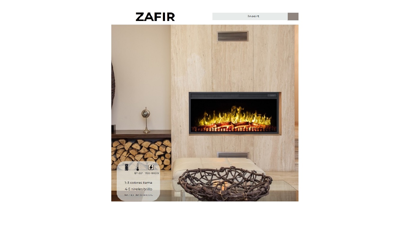 CHIMENEA ELÉCTRICA FOCOSTAR ZAFIR 40-130 DECORATIVA Y CALEFACTORA