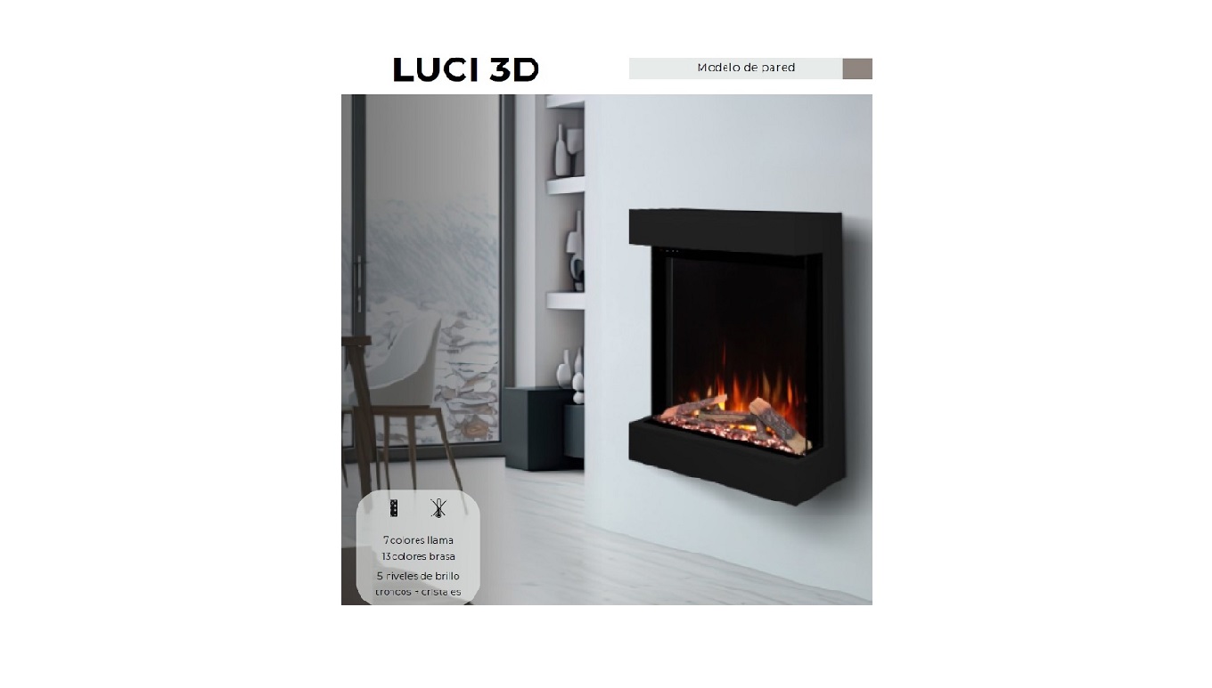 CHIMENEA ELÉCTRICA FOCOSTAR LUCI 3D DECORATIVA