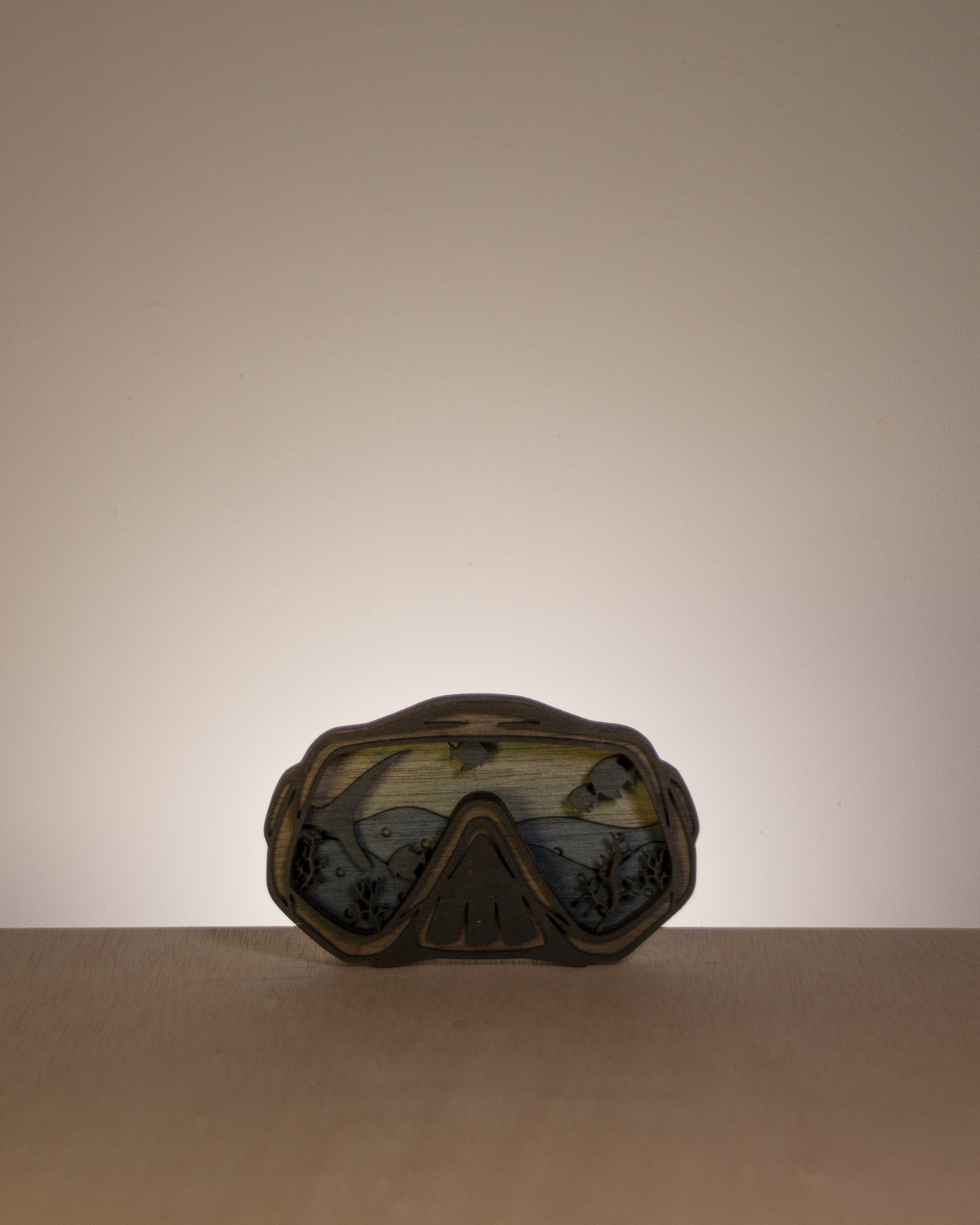 Figura de gafas de buceo en madera multicapa - Fauna marina y deporte