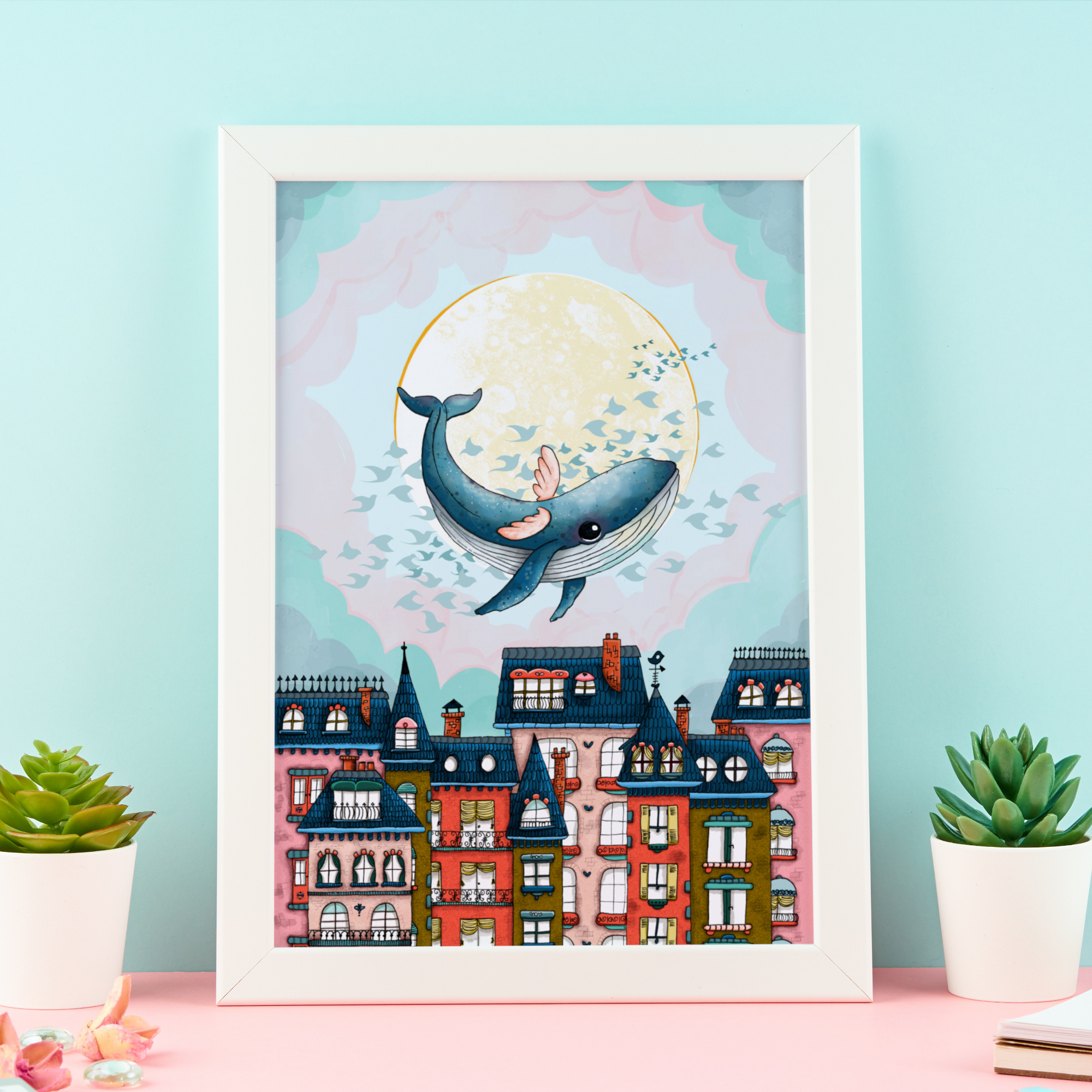 Affiche A4 "Oscar la baleine volante"