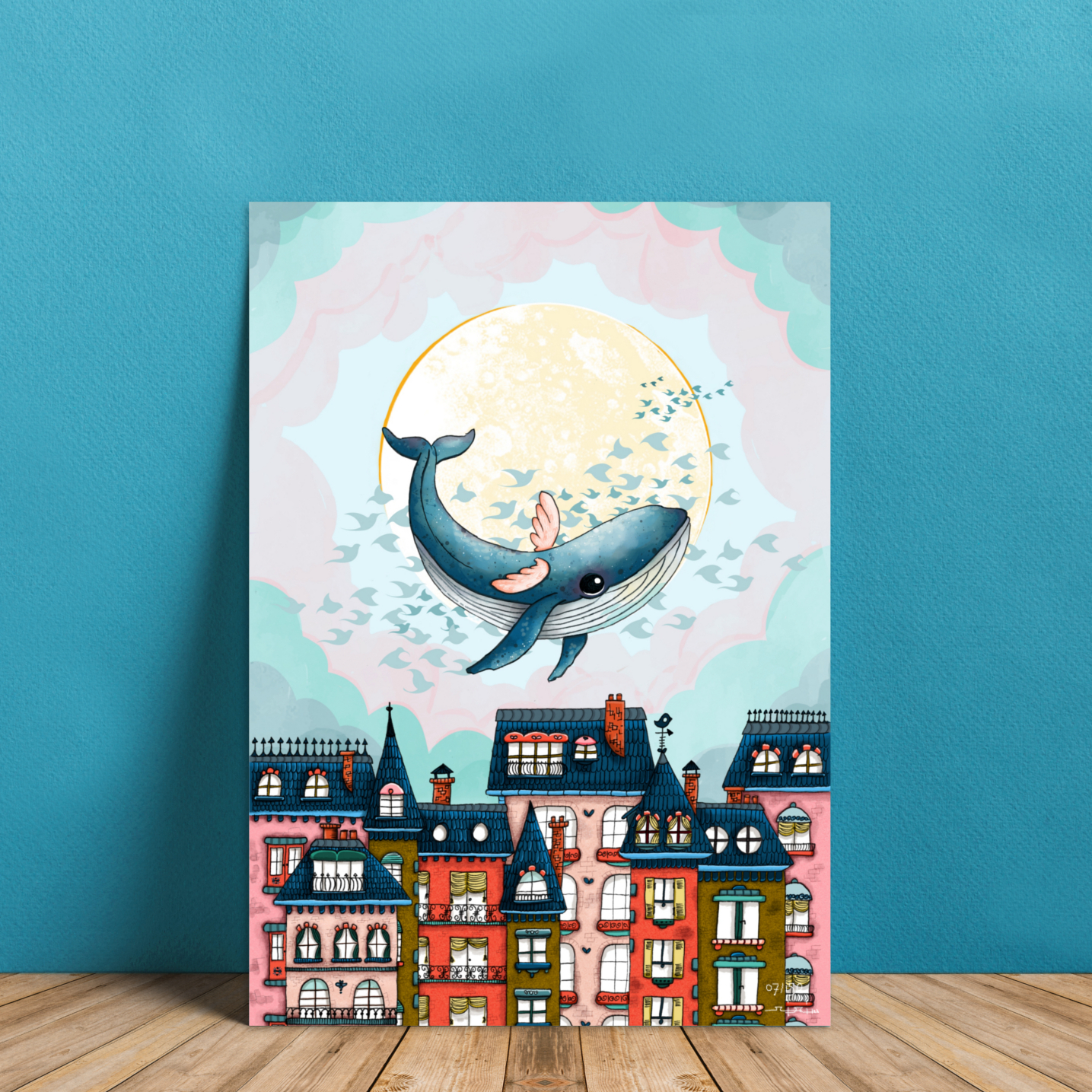 Affiche A4 "Oscar la baleine volante"