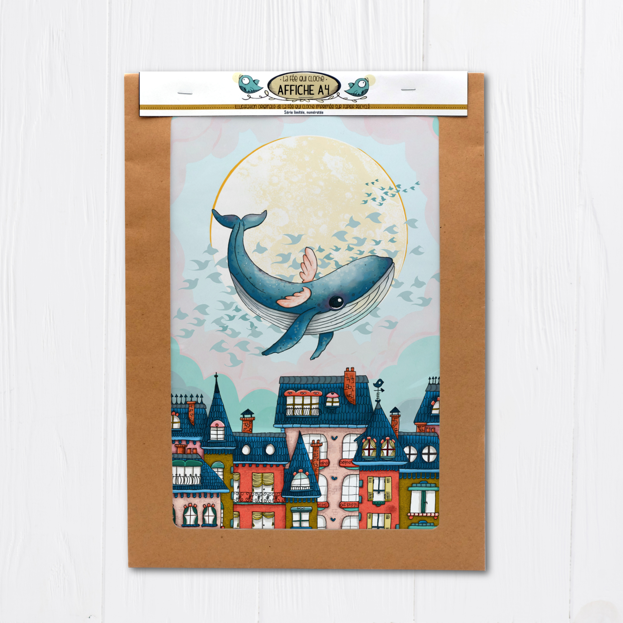 Affiche A4 "Oscar la baleine volante"