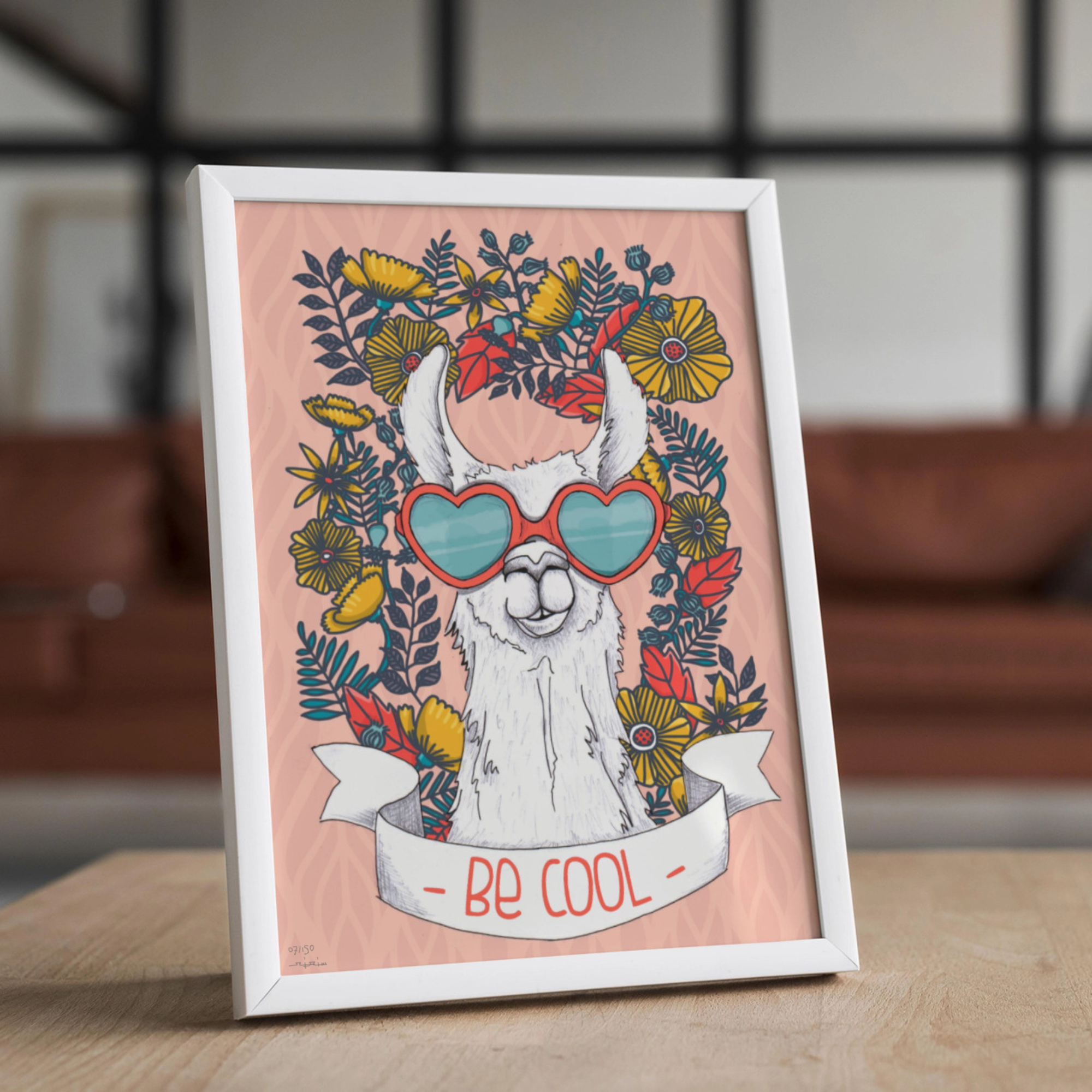 Affiche A4 "Lama be cool"