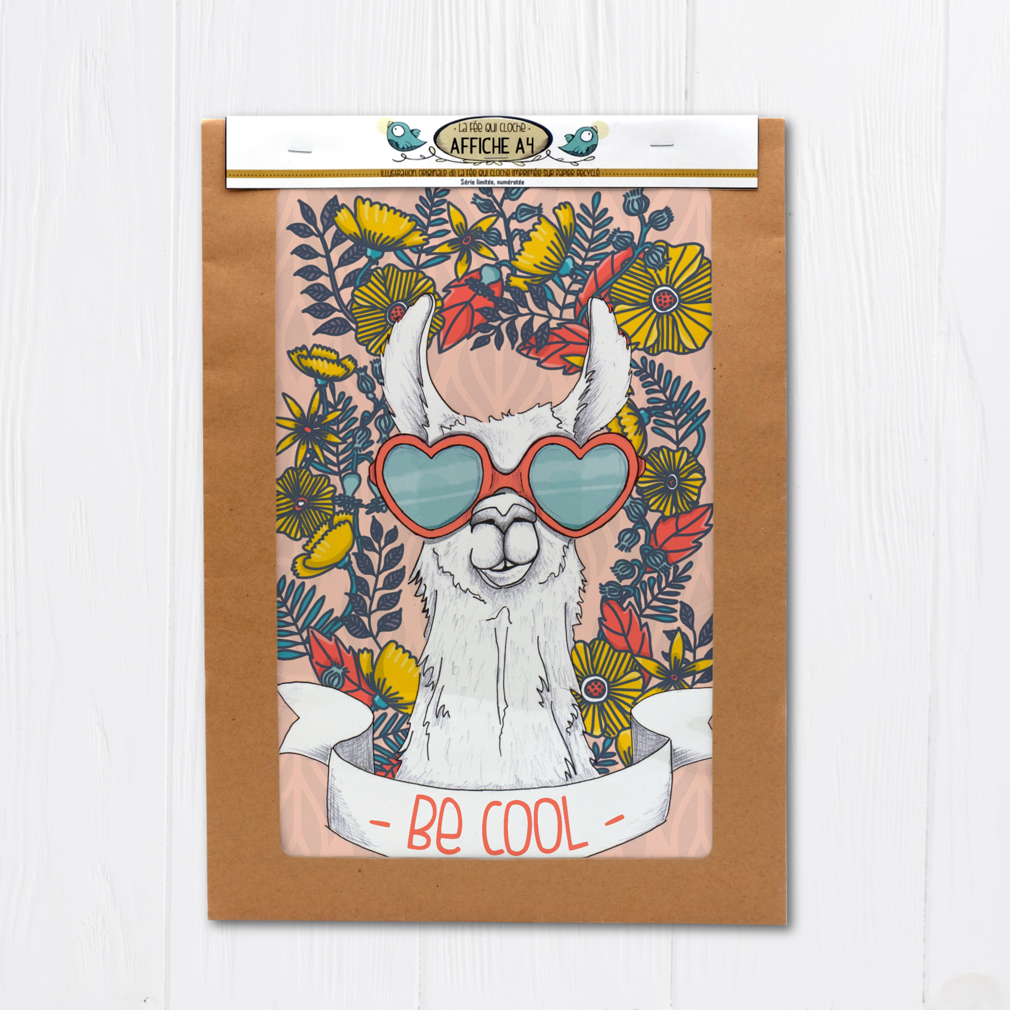 Affiche A4 "Lama be cool"