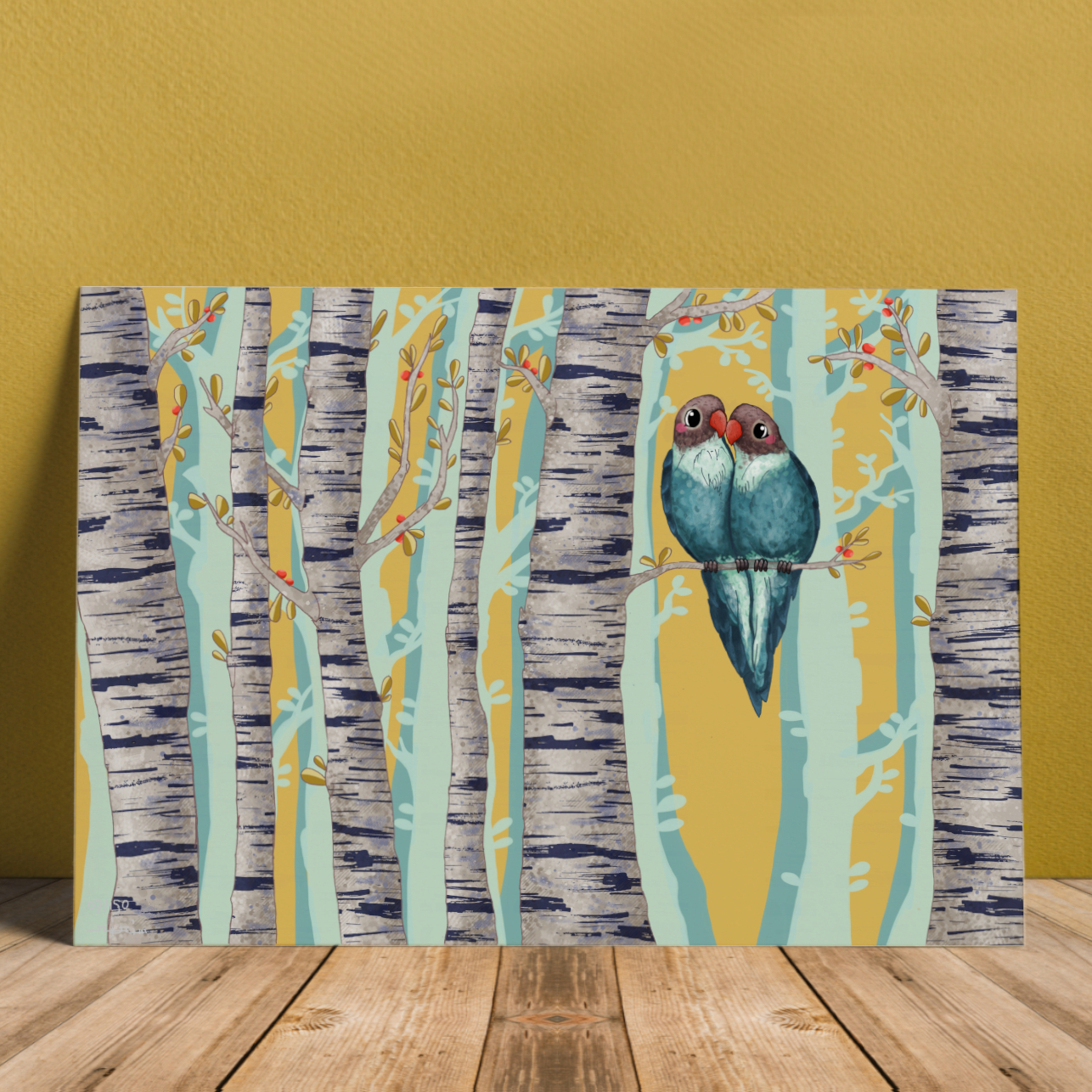 Affiche A4 "Perroquets inséparables"