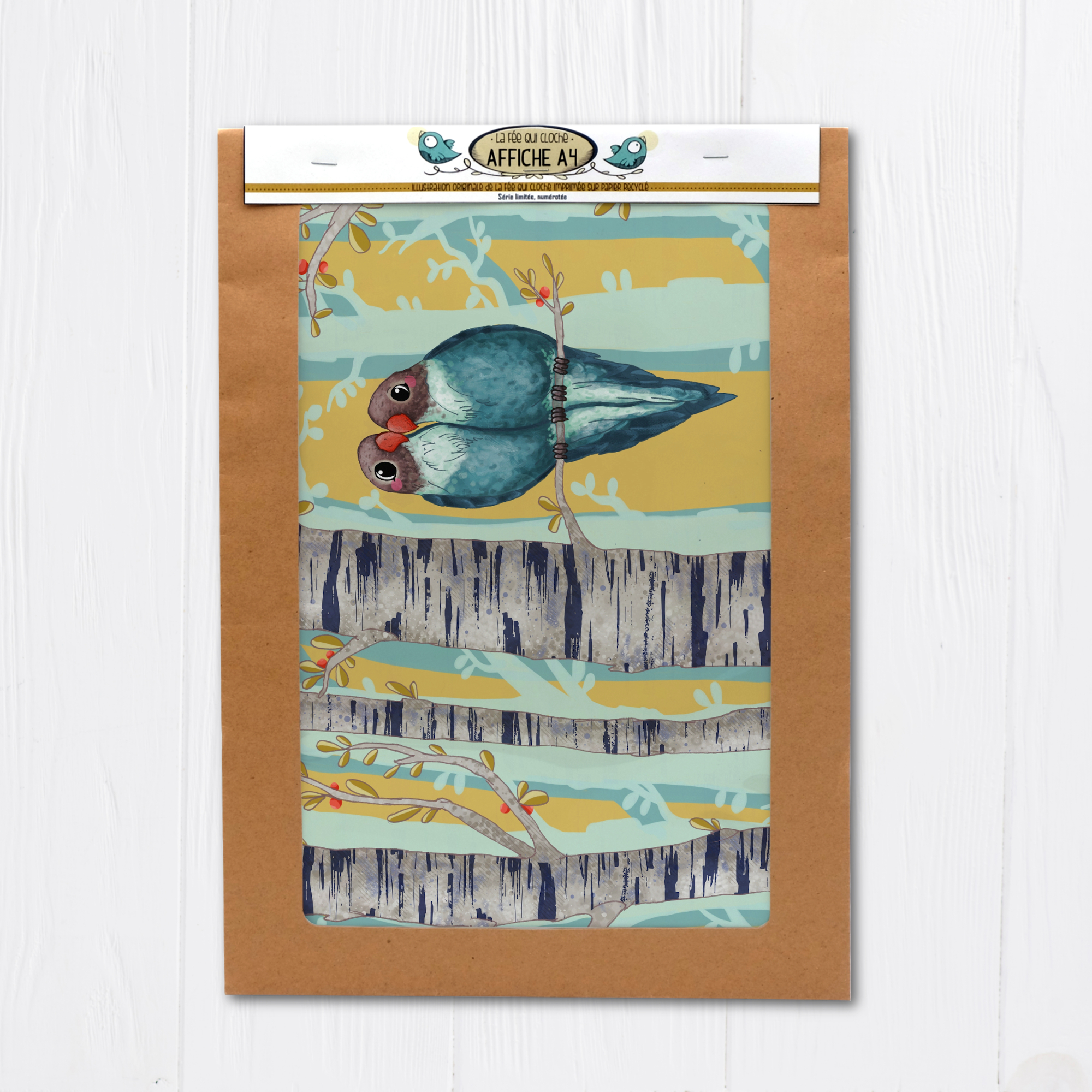 Affiche A4 "Perroquets inséparables"