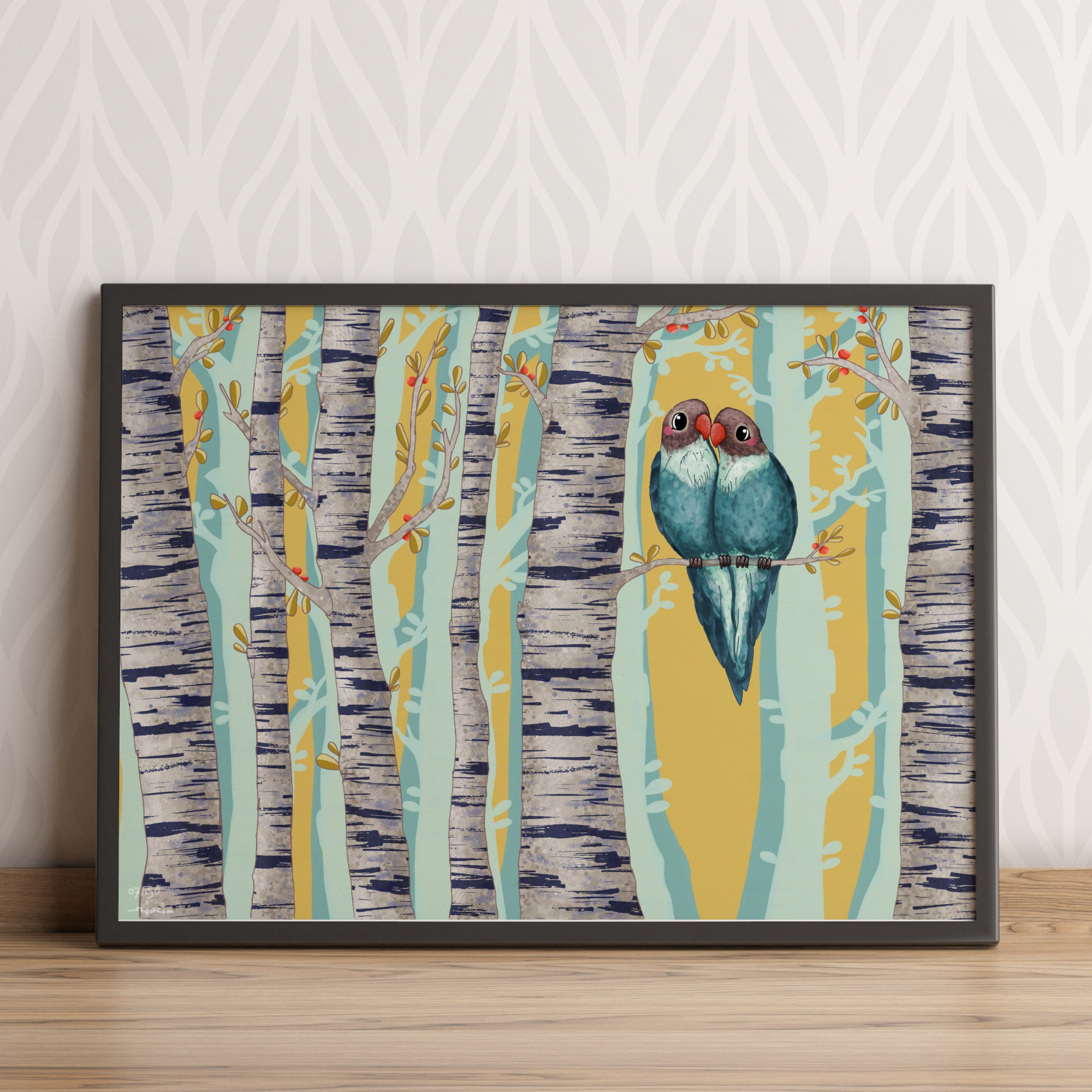 Affiche A4 "Perroquets inséparables"