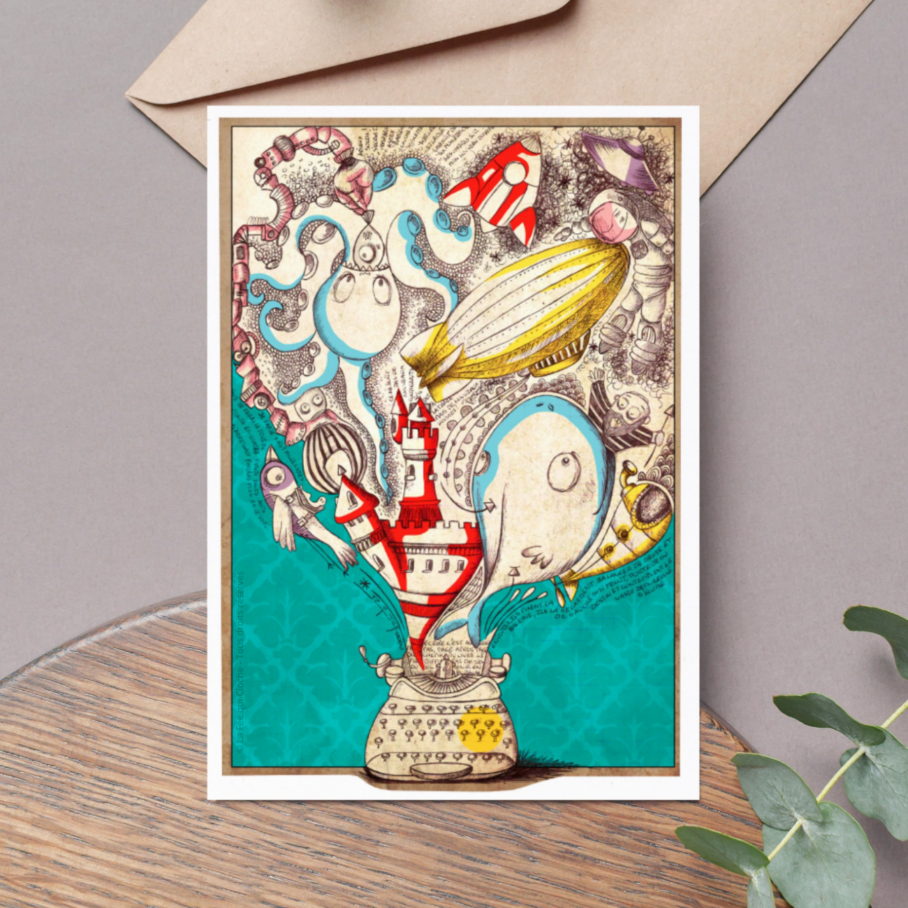 Carte postale A6 "Machine à écrire"