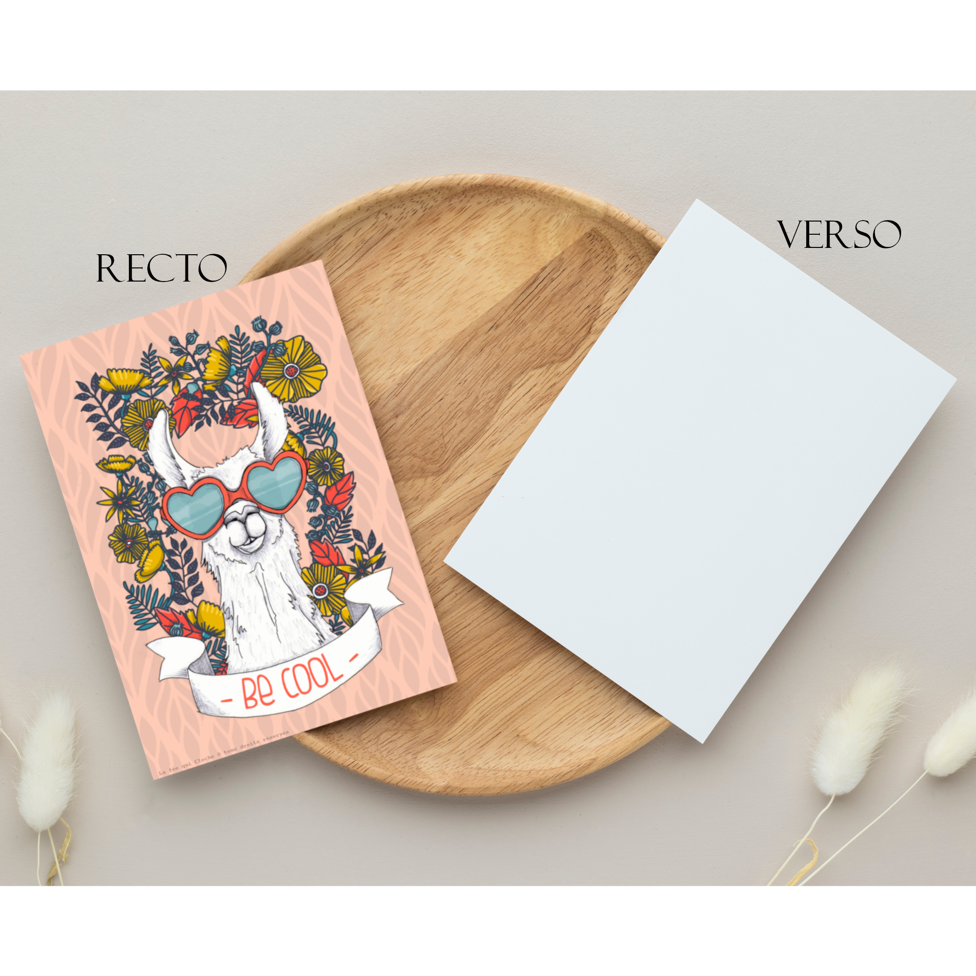 Carte postale A6 "Lama be cool"
