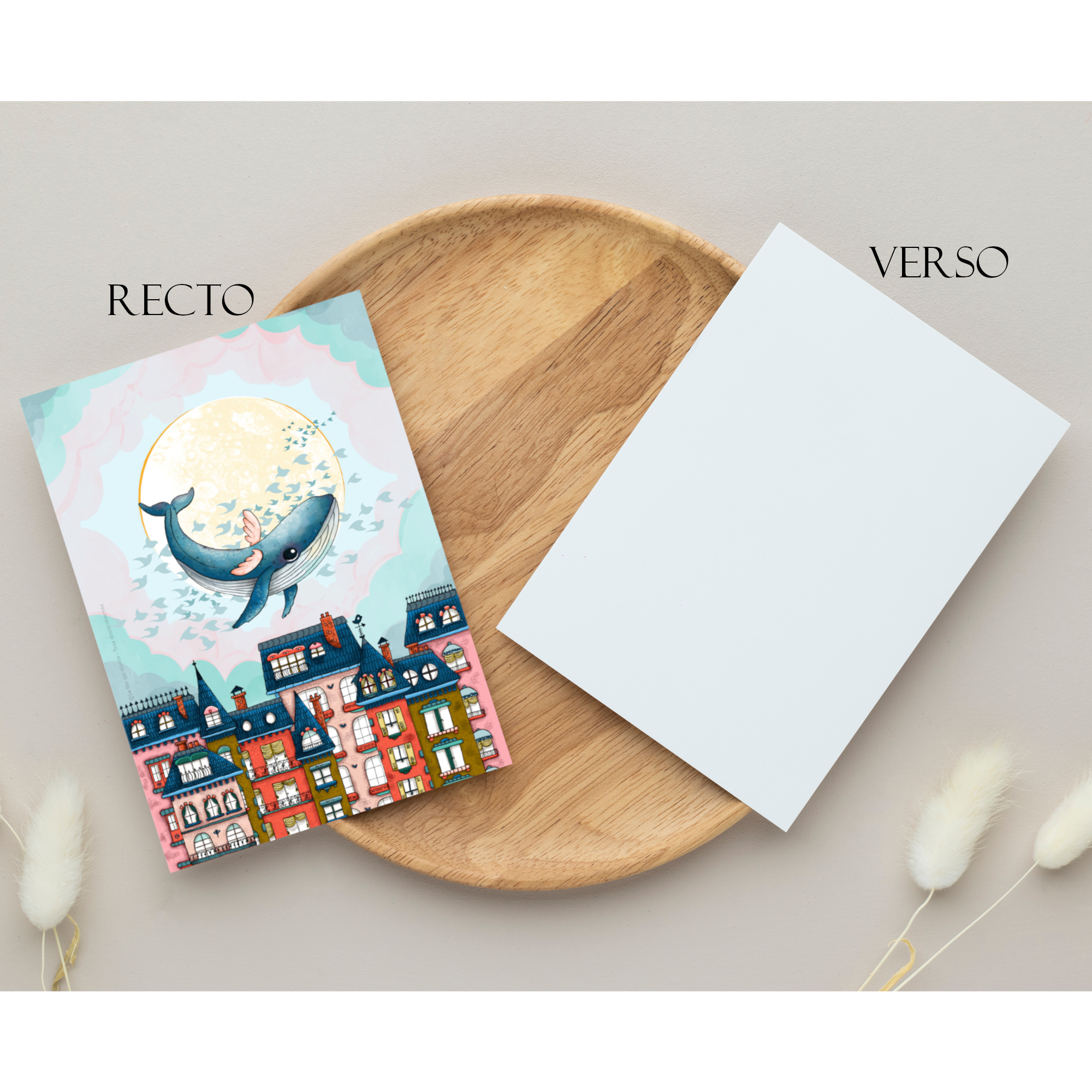 Carte postale A6 "Oscar la baleine volante"