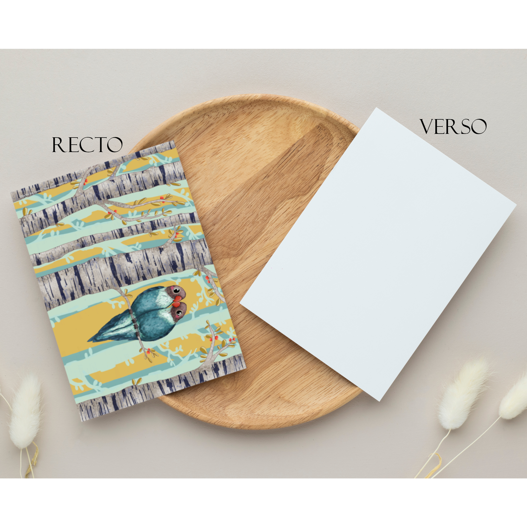 Carte postale A6 "Perroquets inséparables"