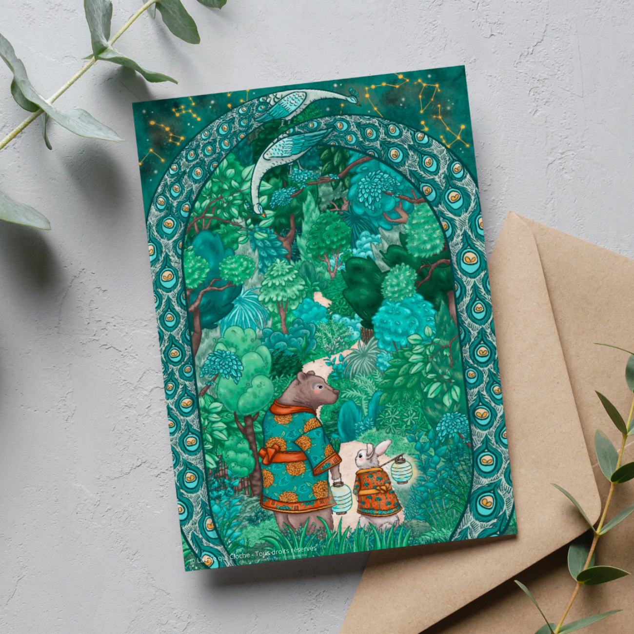 Carte postale A6 "Balade en forêt"