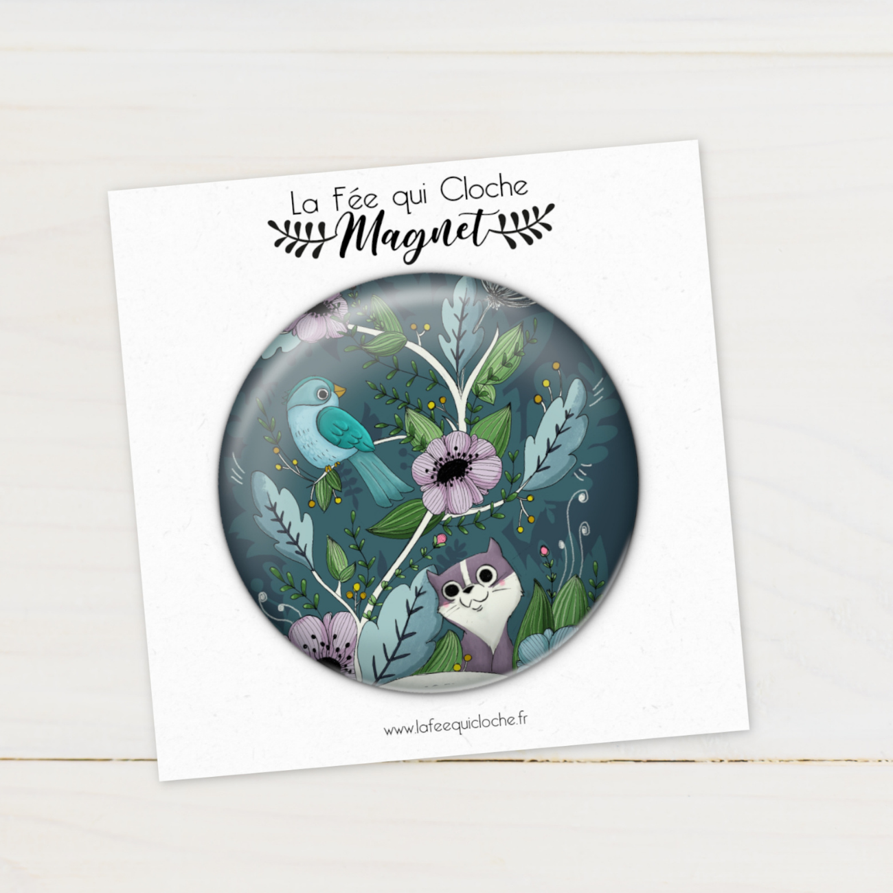 Magnet "Chat et oiseau"