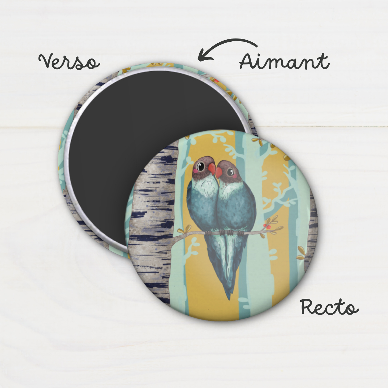 Magnet "Perroquets inséparables"