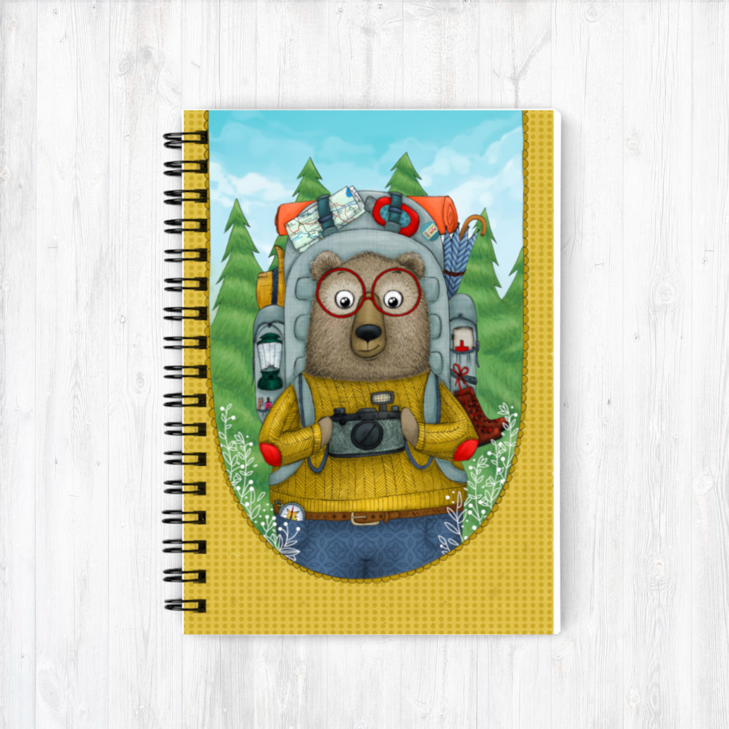 Carnet A6 "Ours baroudeur"