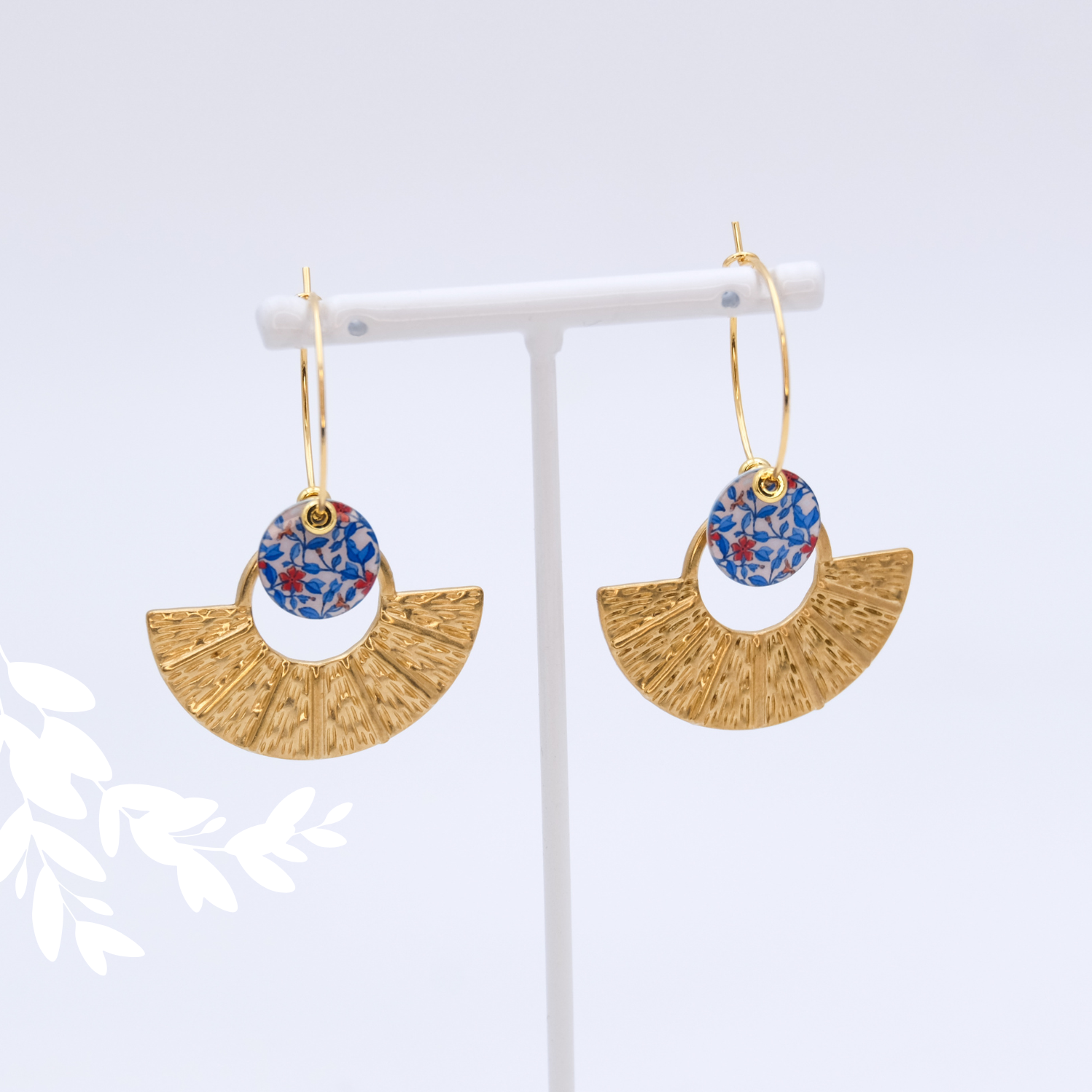 Boucle d'oreille collection "Pervenche sauvage"