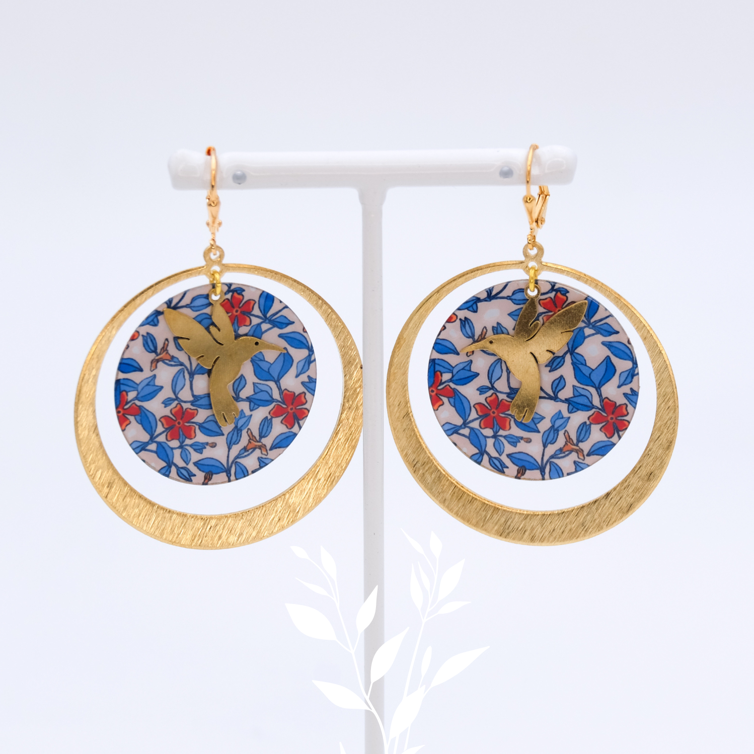 Boucle d'oreille collection "Pervenche sauvage"