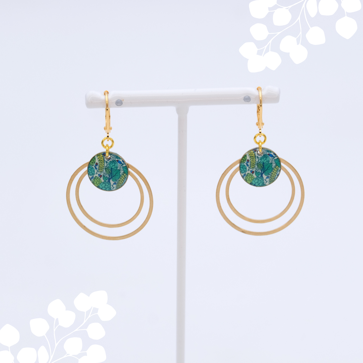 Boucle d'oreille collection "Green Houblon"