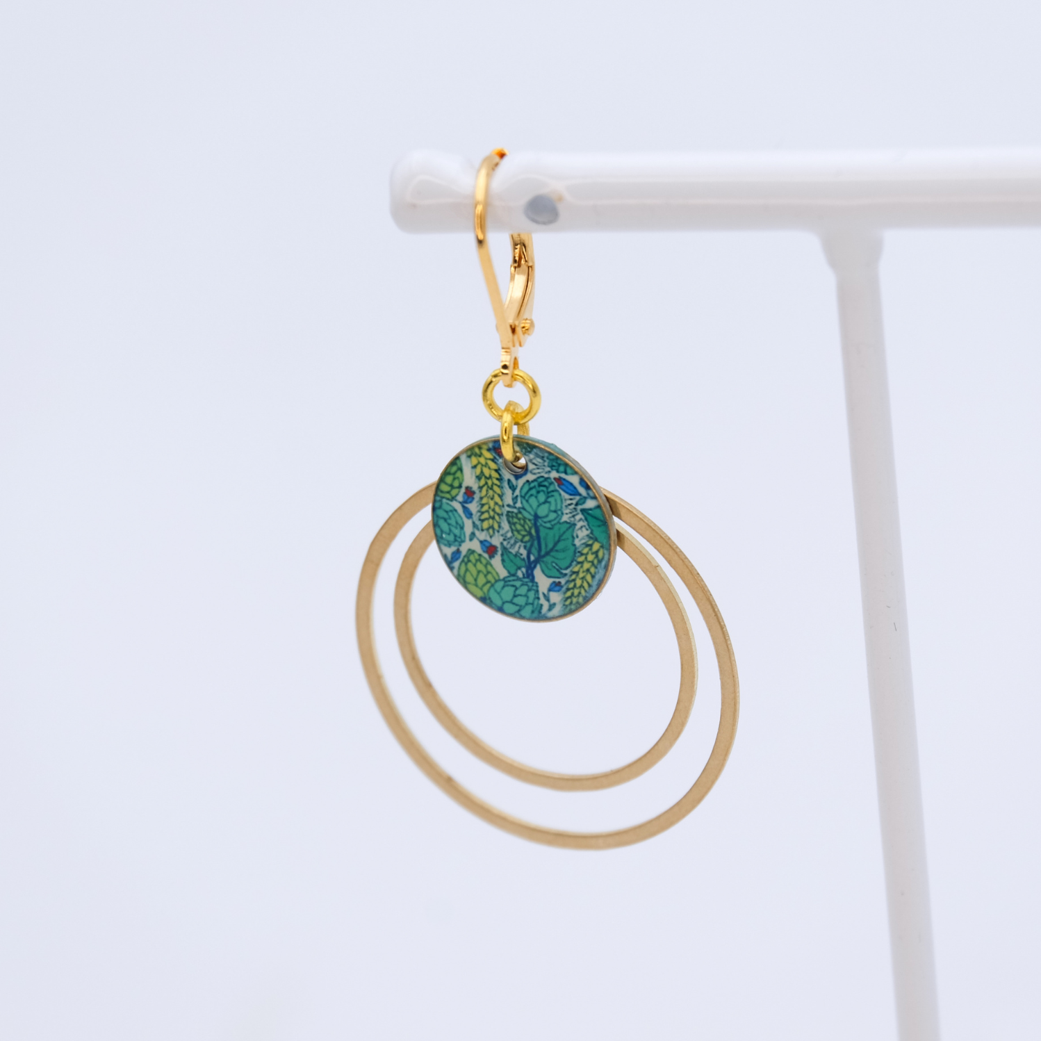 Boucle d'oreille collection "Green Houblon"