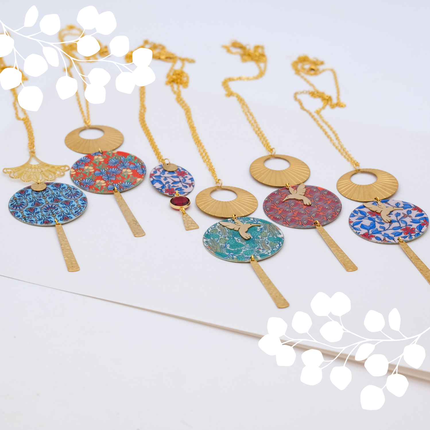 Collier long collection "Green Houblon"