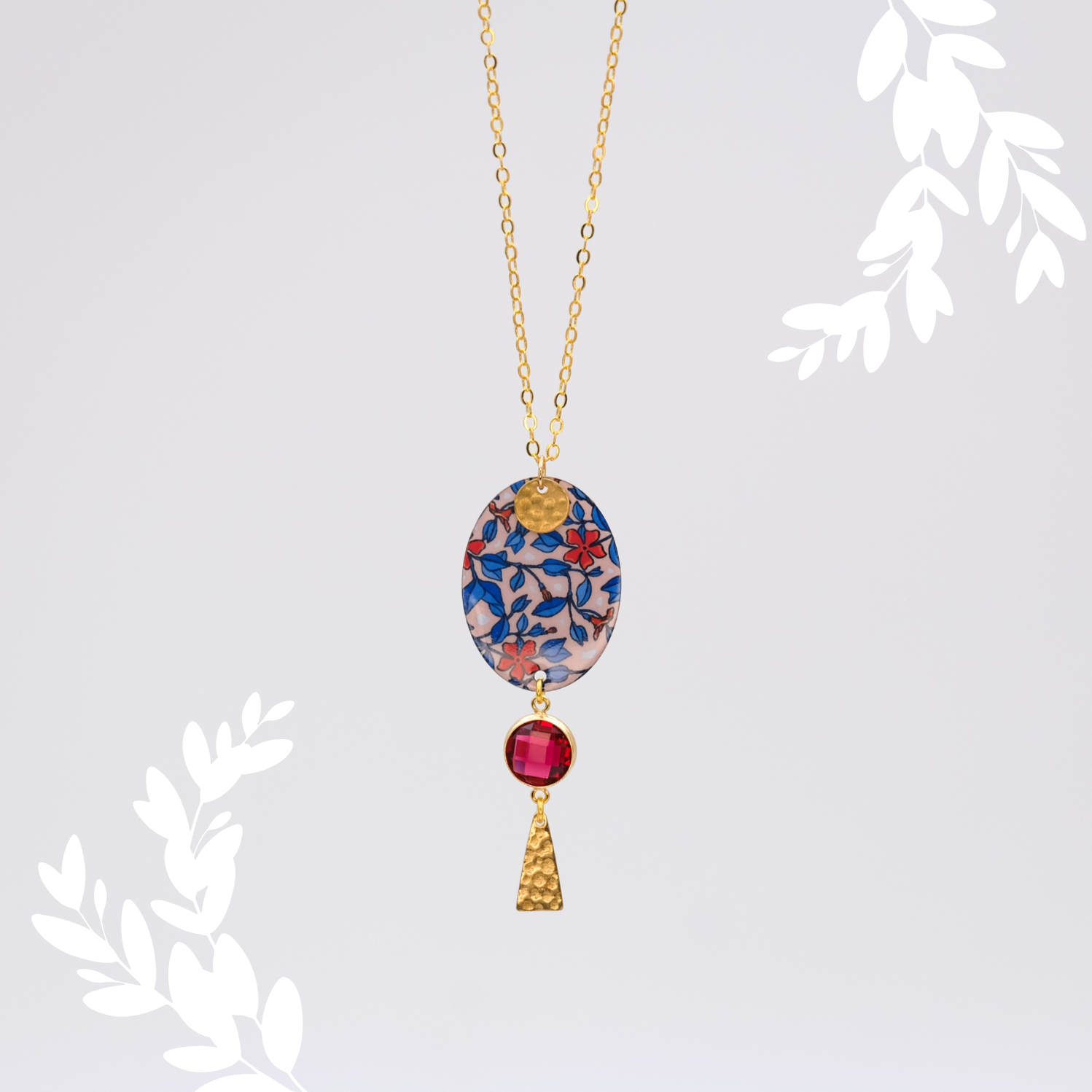 Collier long collection "Pervenche sauvage"