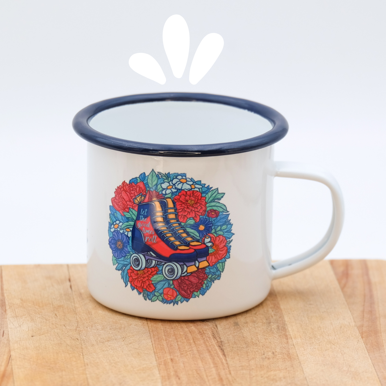 Tasse émaillé "Let the good times roll"