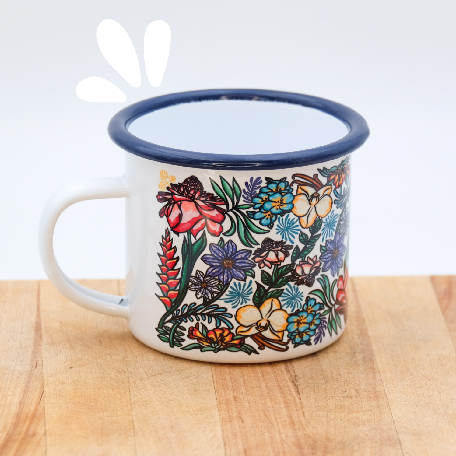 Tasse émaillé "Flower Power 01"