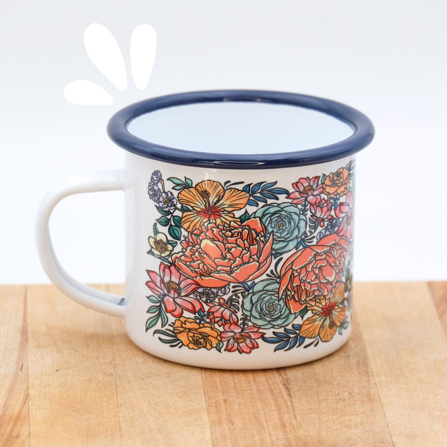 Tasse émaillé "Flower Power 02"