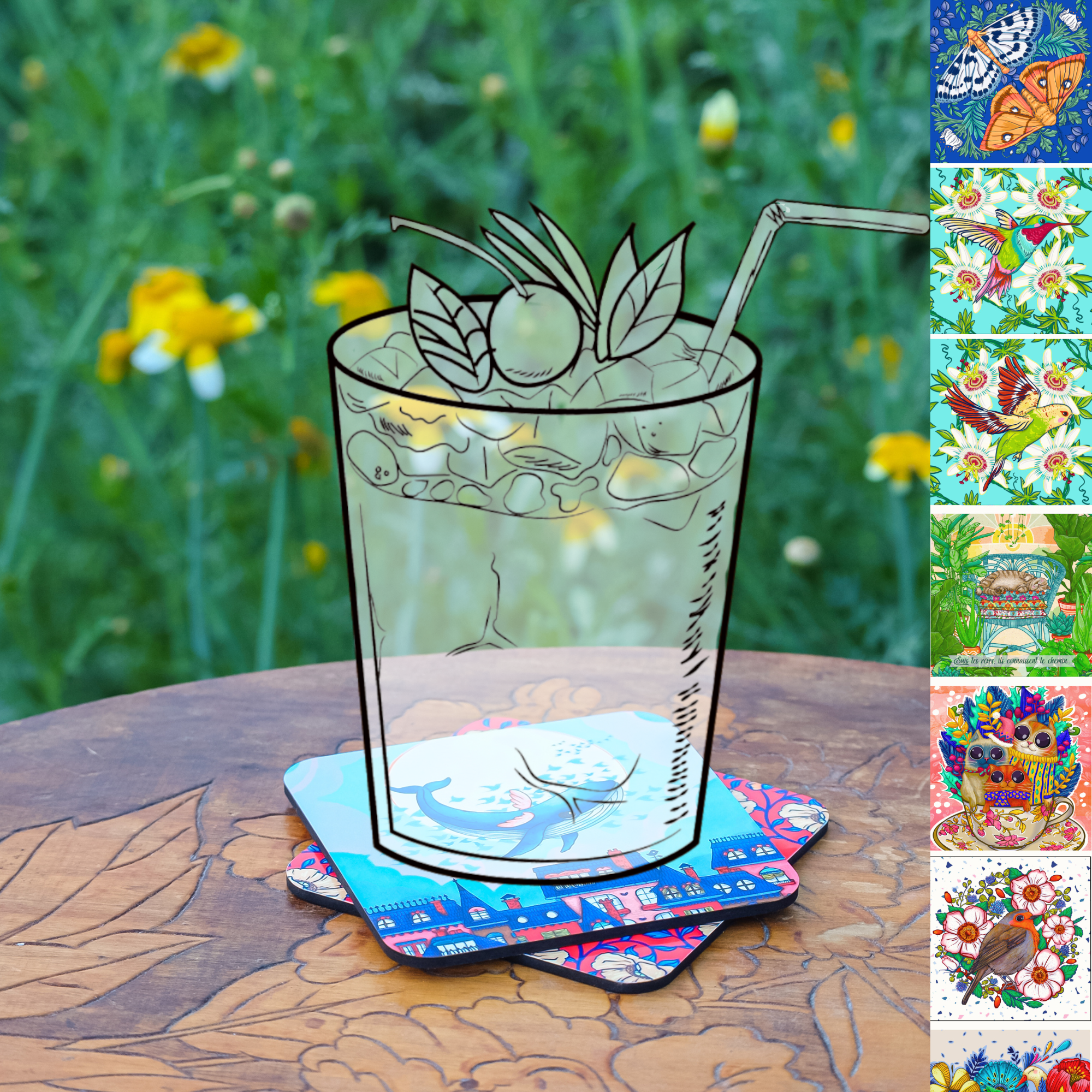 Dessous de verre x2 au choix