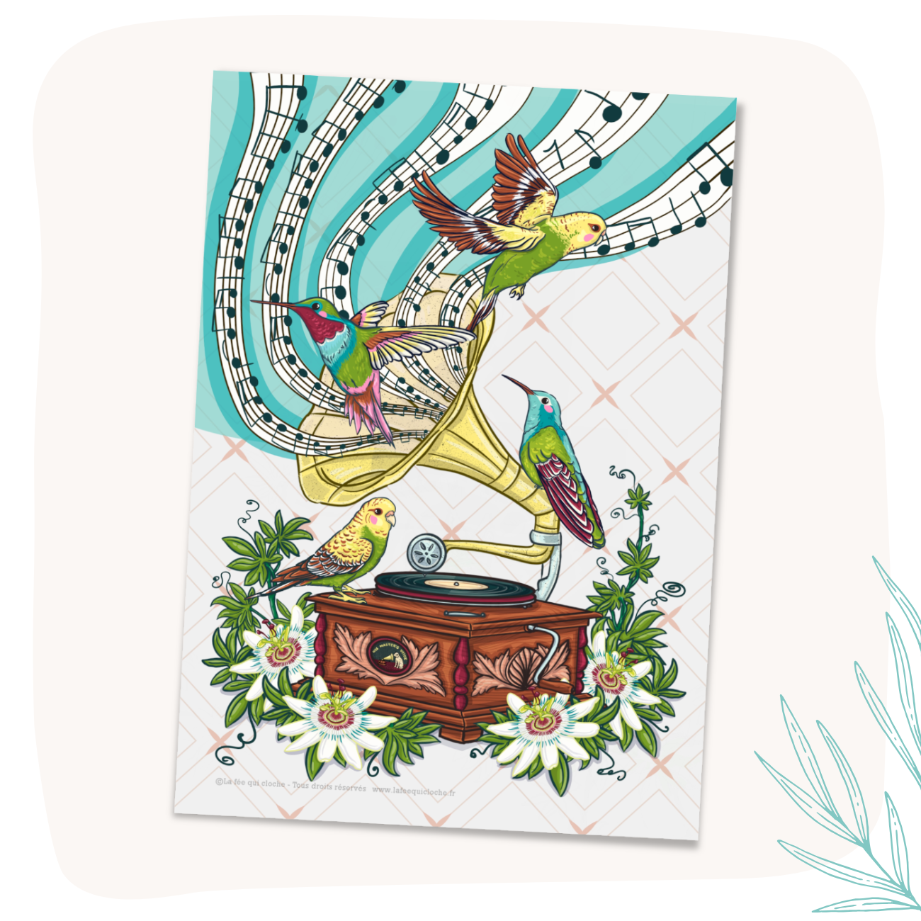 Carte postale A6 "Gramophone poétique"