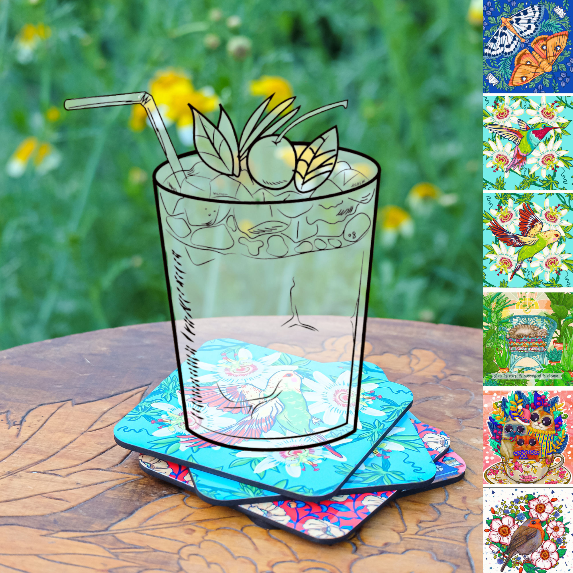 Dessous de verre x4 au choix