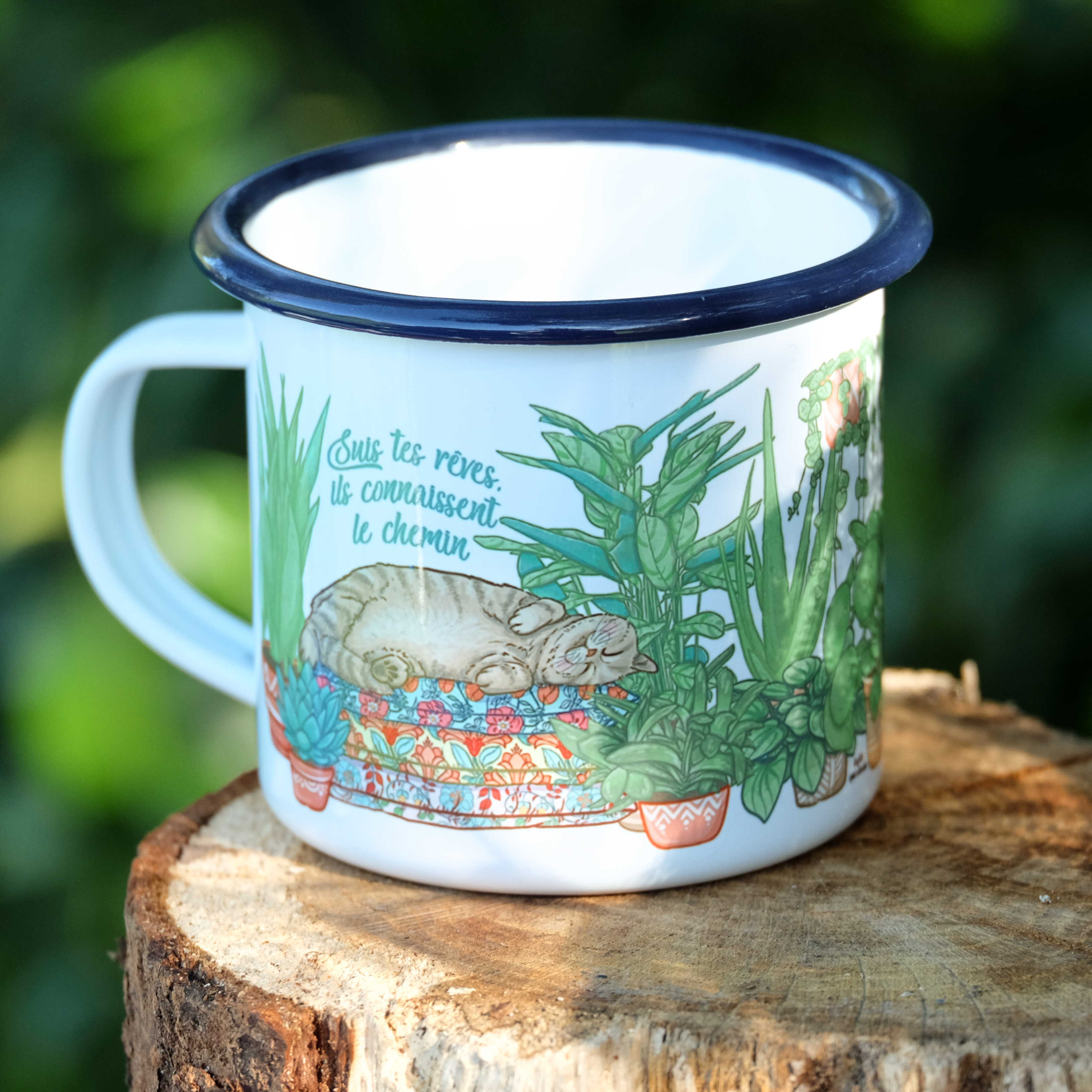 Tasse émaillé "Suis tes rêves ..."