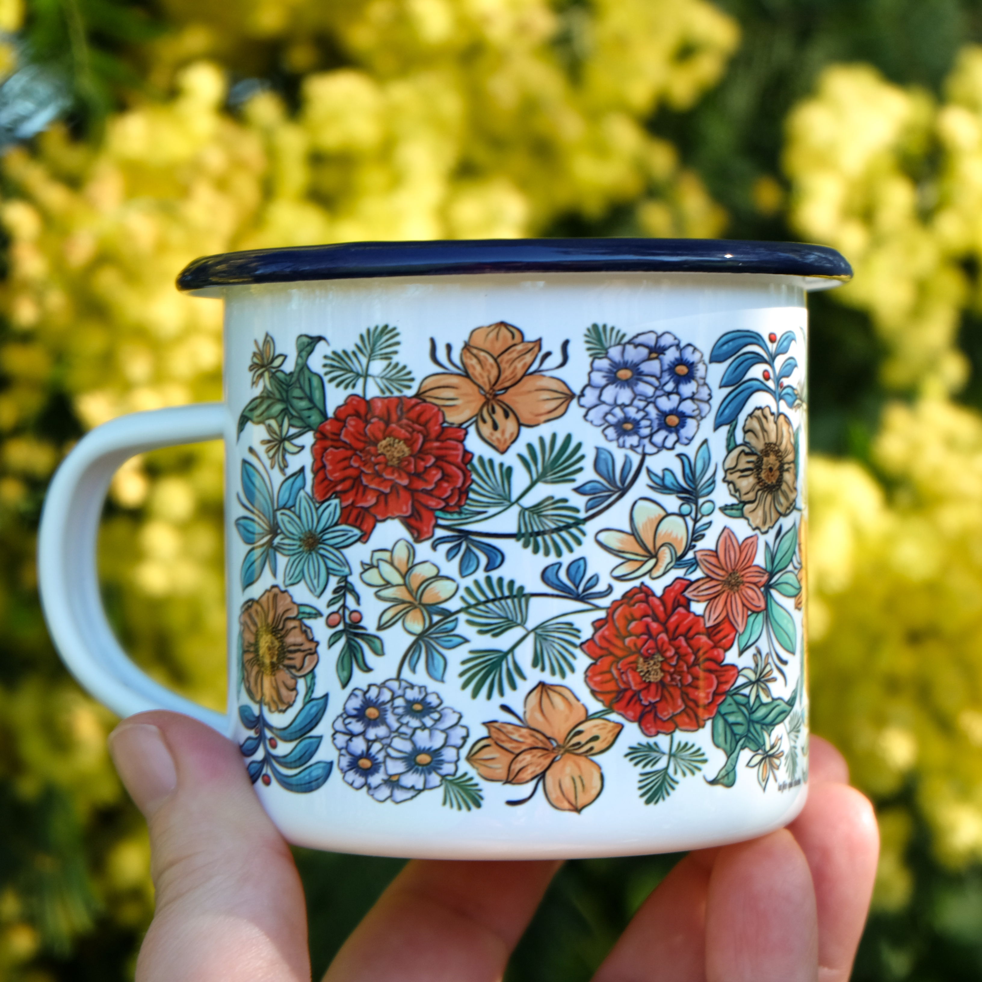 Tasse émaillé "Flower Power 03"