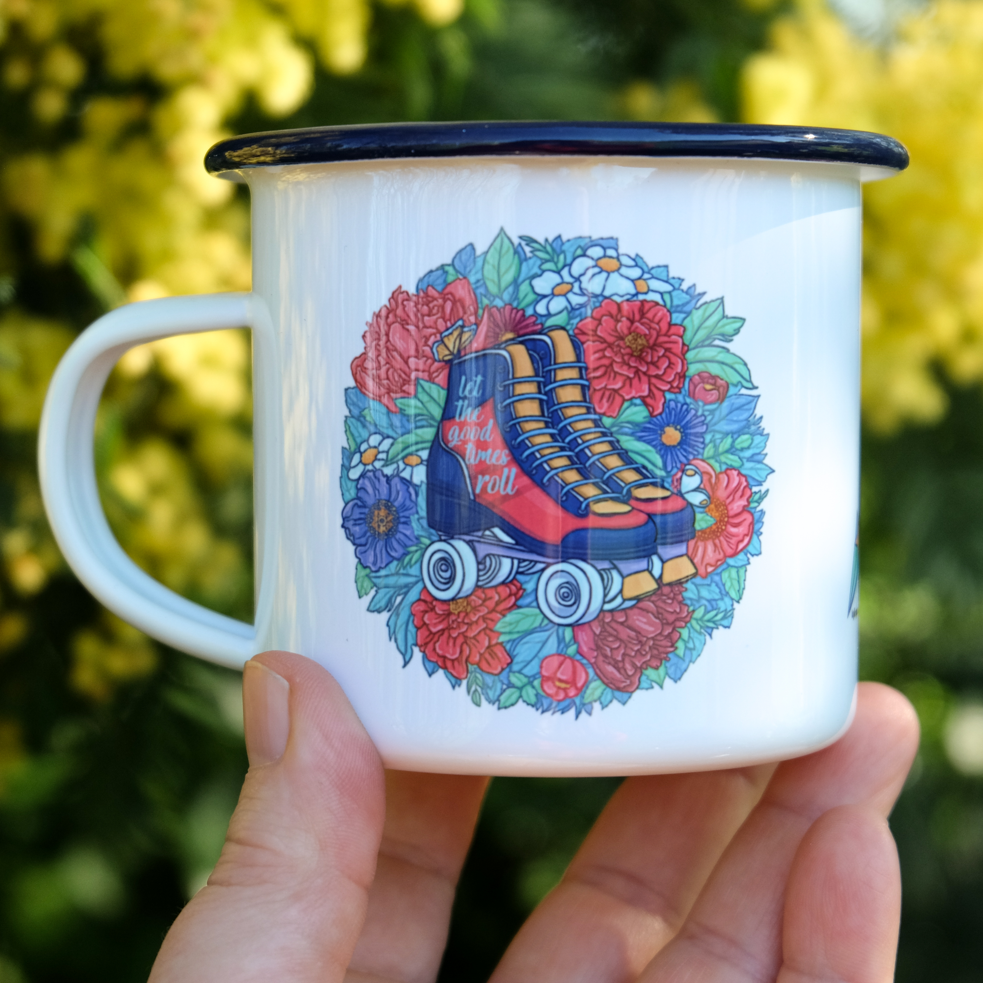 Tasse émaillé "Let the good times roll"