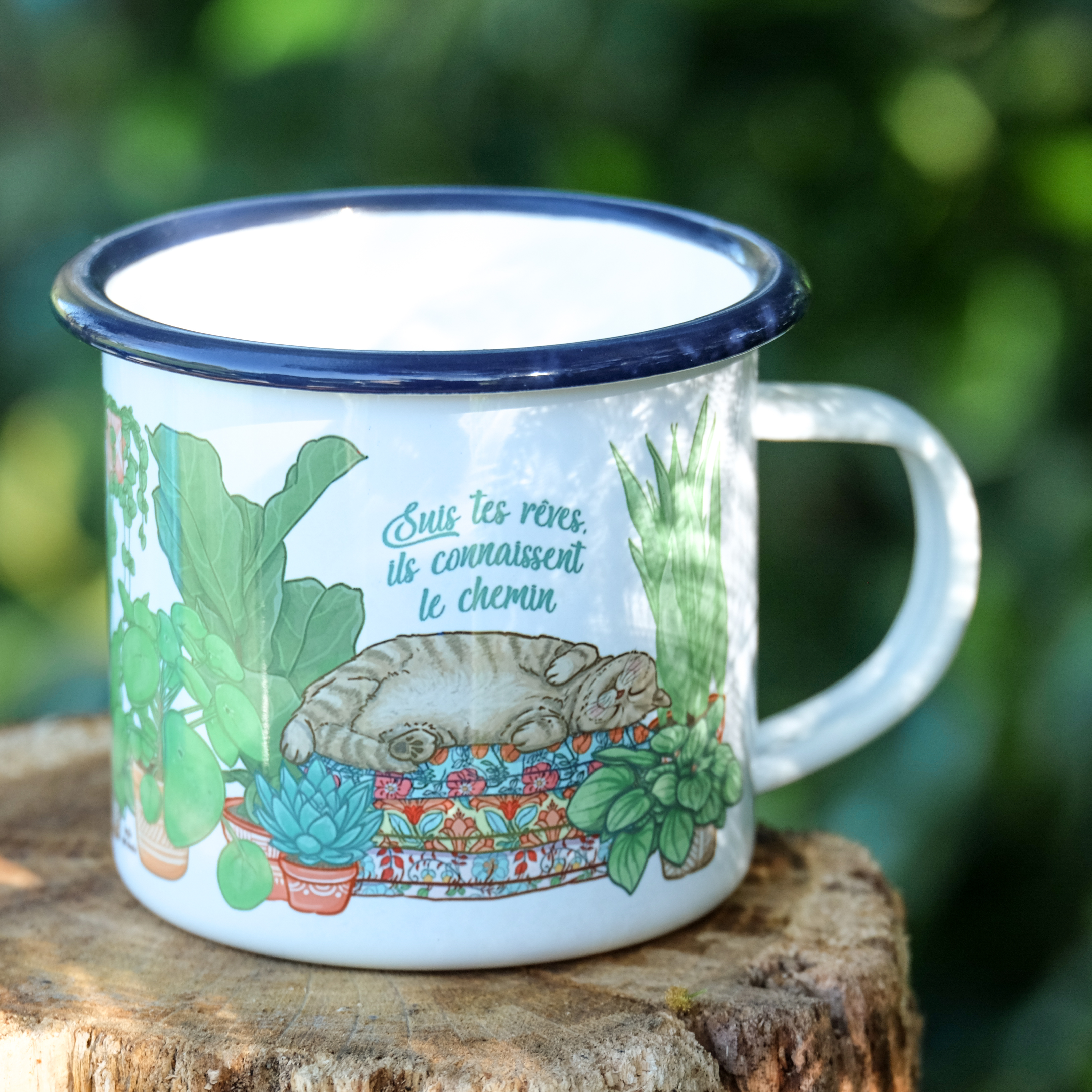 Tasse émaillé "Suis tes rêves ..."