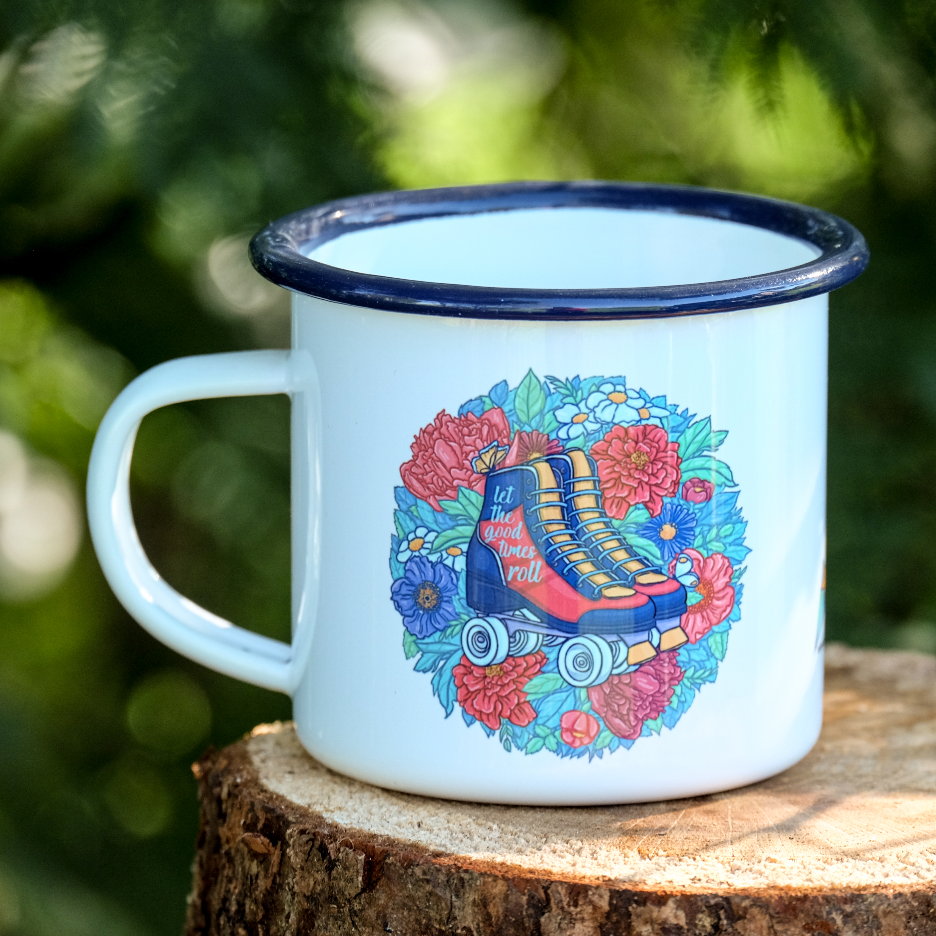 Tasse émaillé "Let the good times roll"