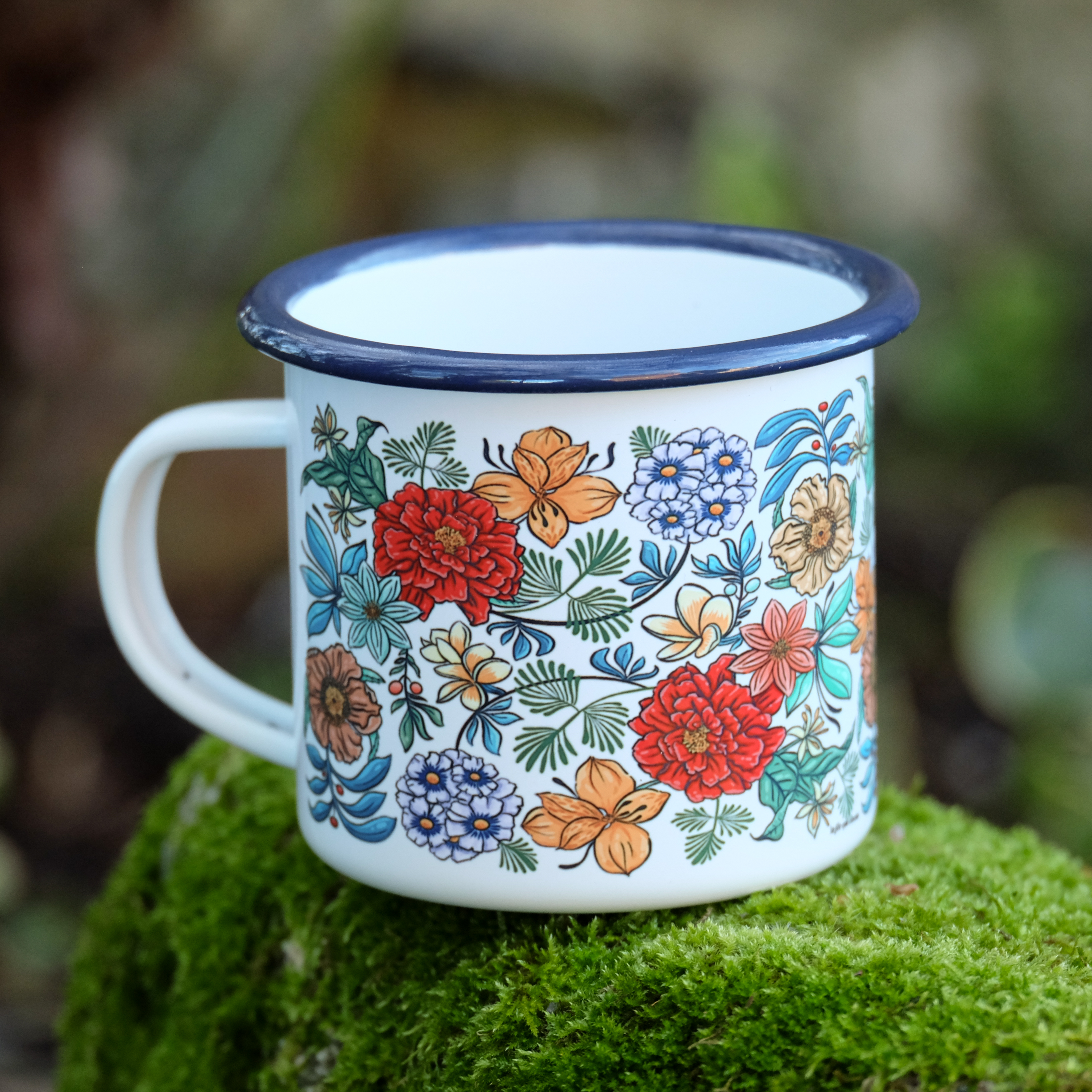 Tasse émaillé "Flower Power 03"