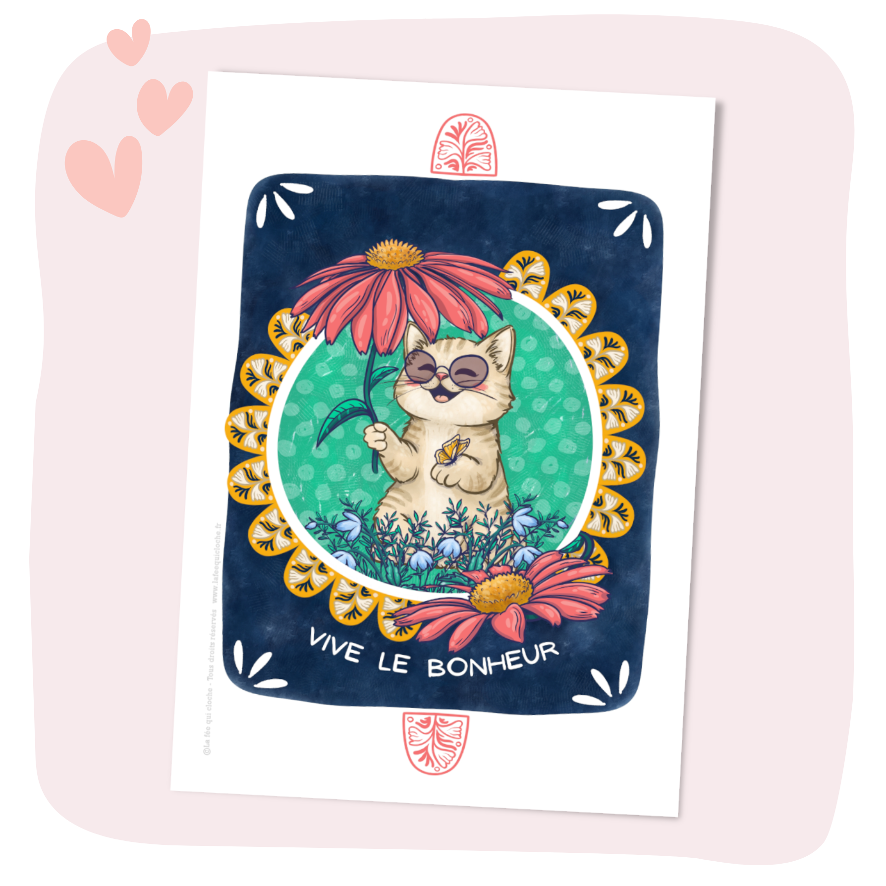 Carte postale A6 "Vive le bonheur"