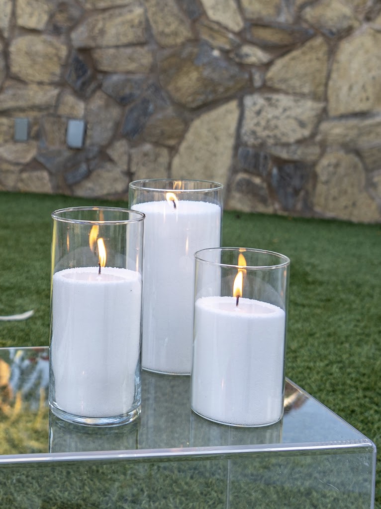 Cylinder Vases with Candle (set of 30)