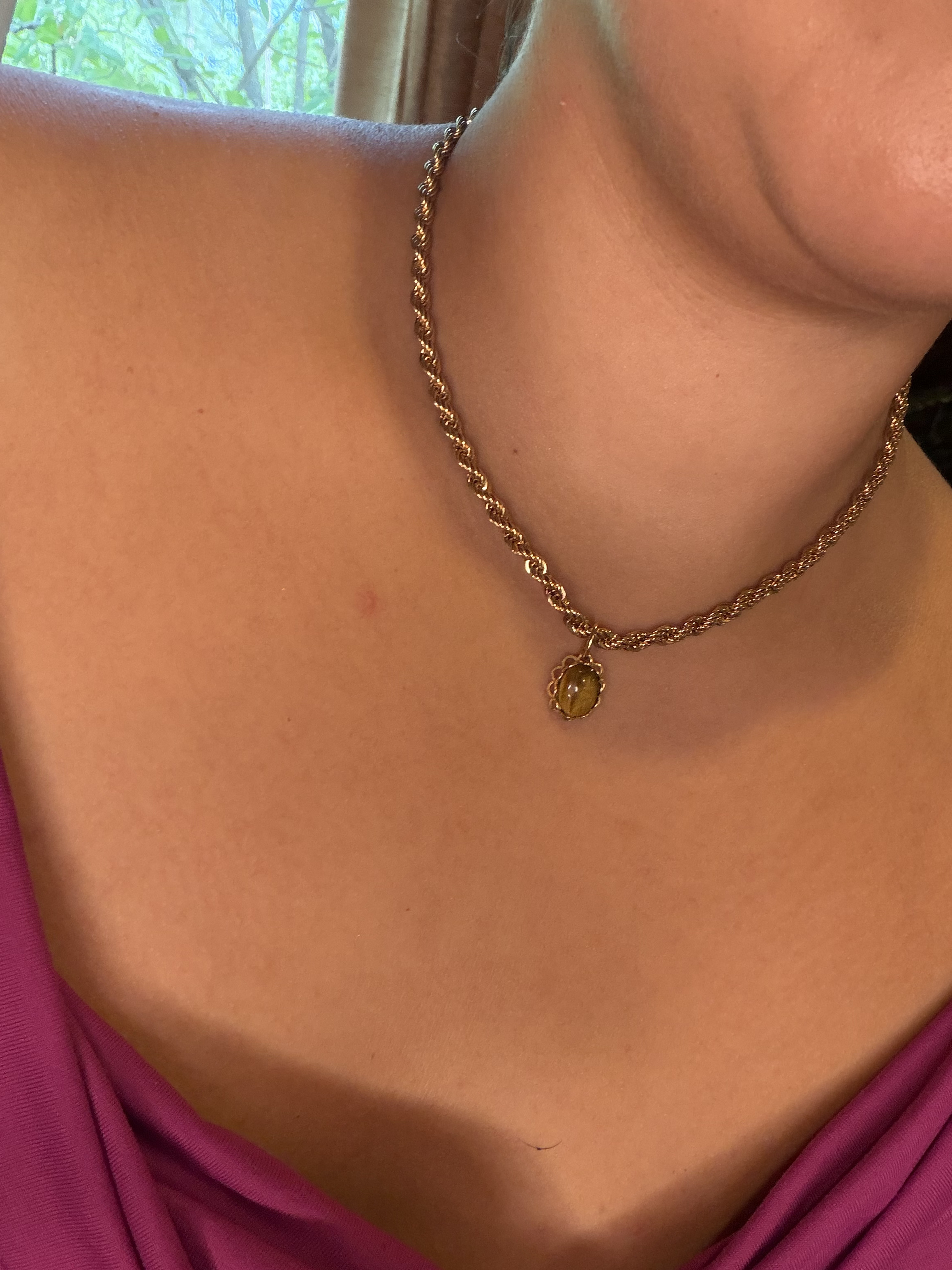 Small Tiger's Eye Chain Necklace