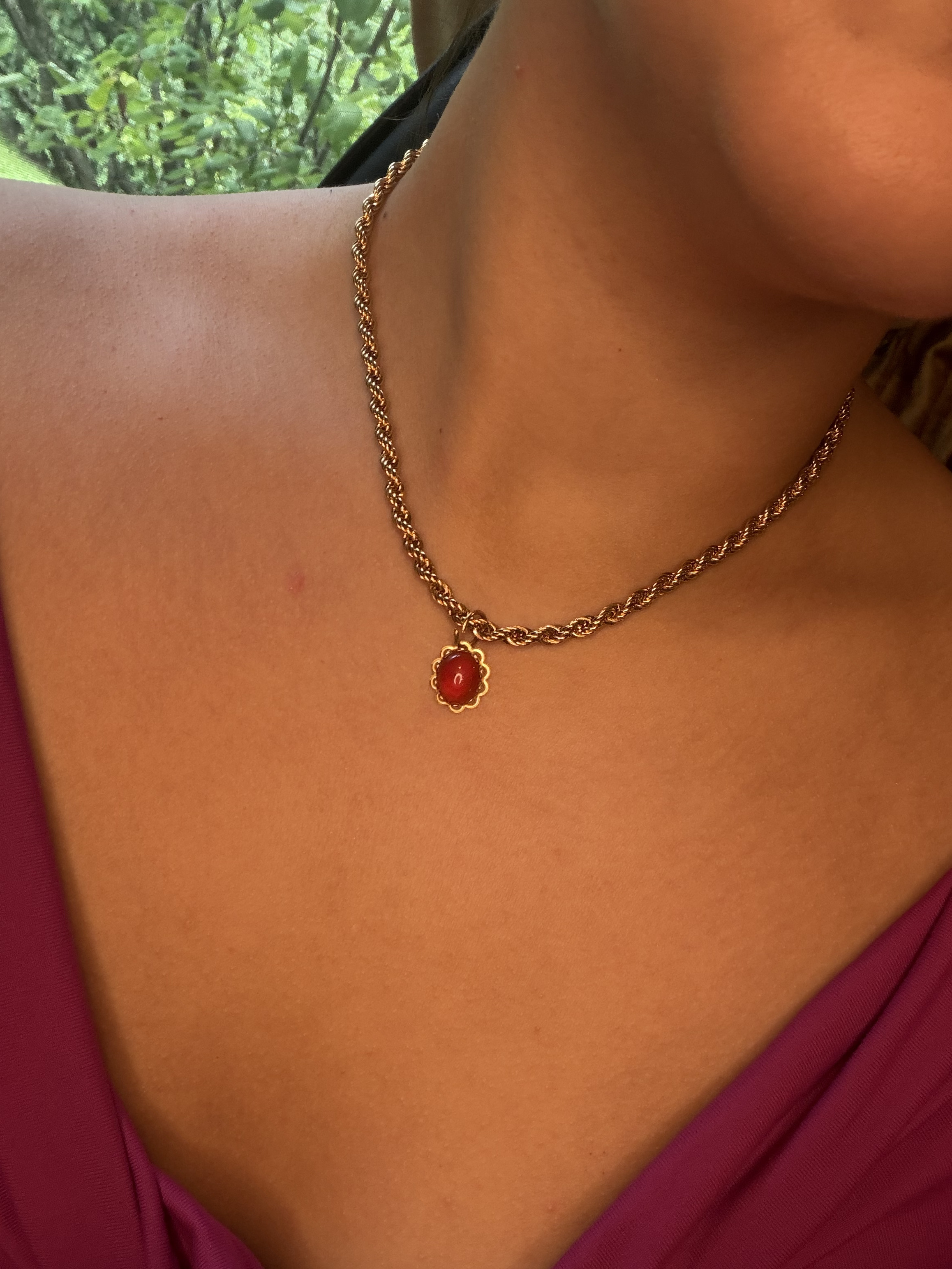 Small Carnelian Chain Necklace